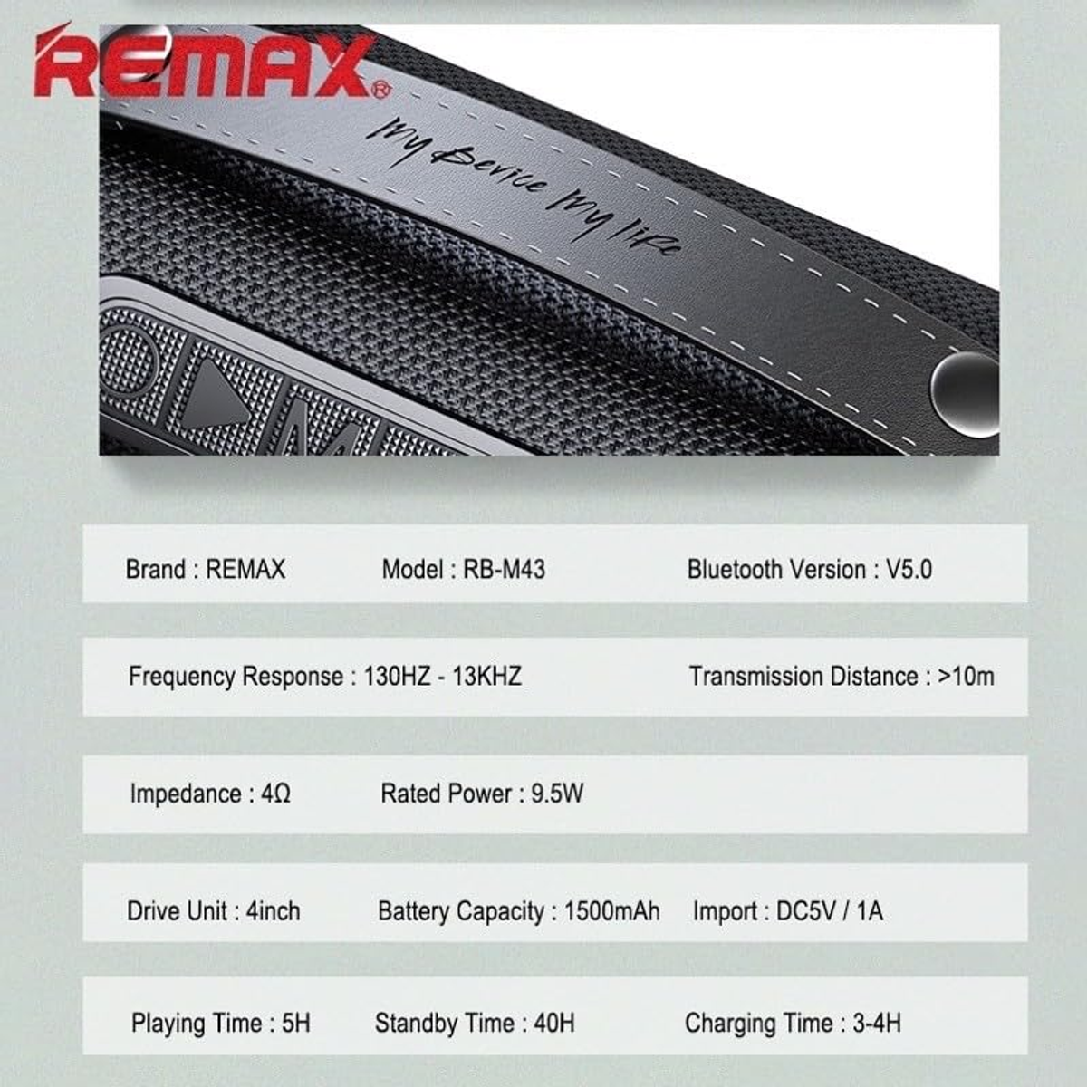 REMAX RB-M43 Bluetooth Lautsprecher, Schwarz