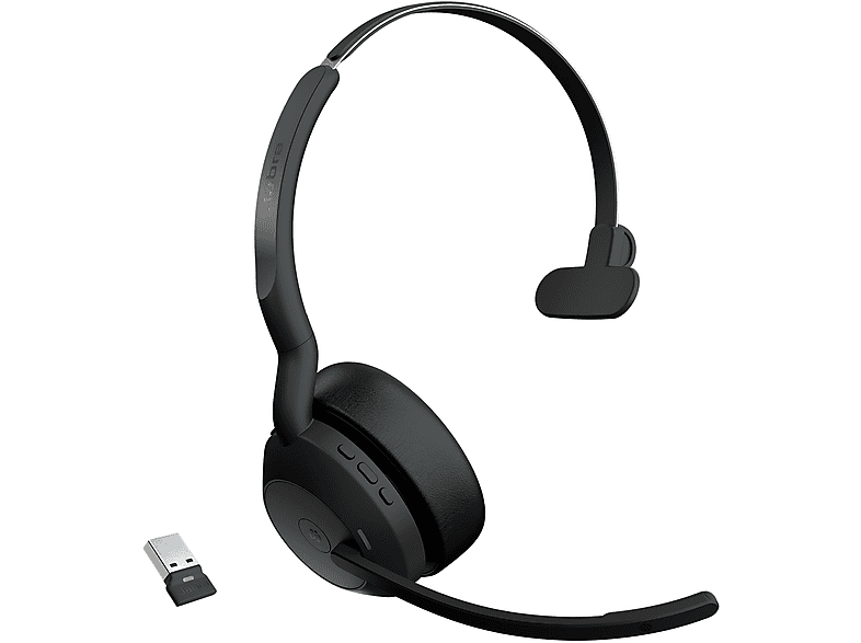 GN AUDIO Evolve2 55 MS, On-ear Bluetooth kopfhörer Bluetooth Schwarz