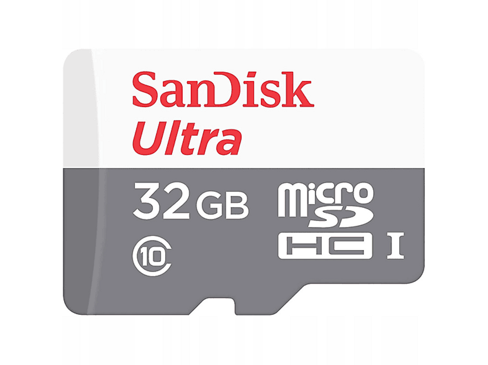 SanDisk Ultra microSD-Karte mit Branding, 32GB Kapazität und micro SDHC I Logo.