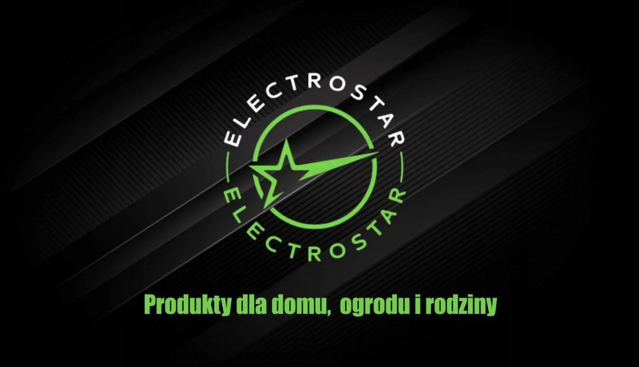 Schwarzer Hintergrund mit dem Electrostars-Logo, einem grünen Stern in einem Kreis und Text darunter.