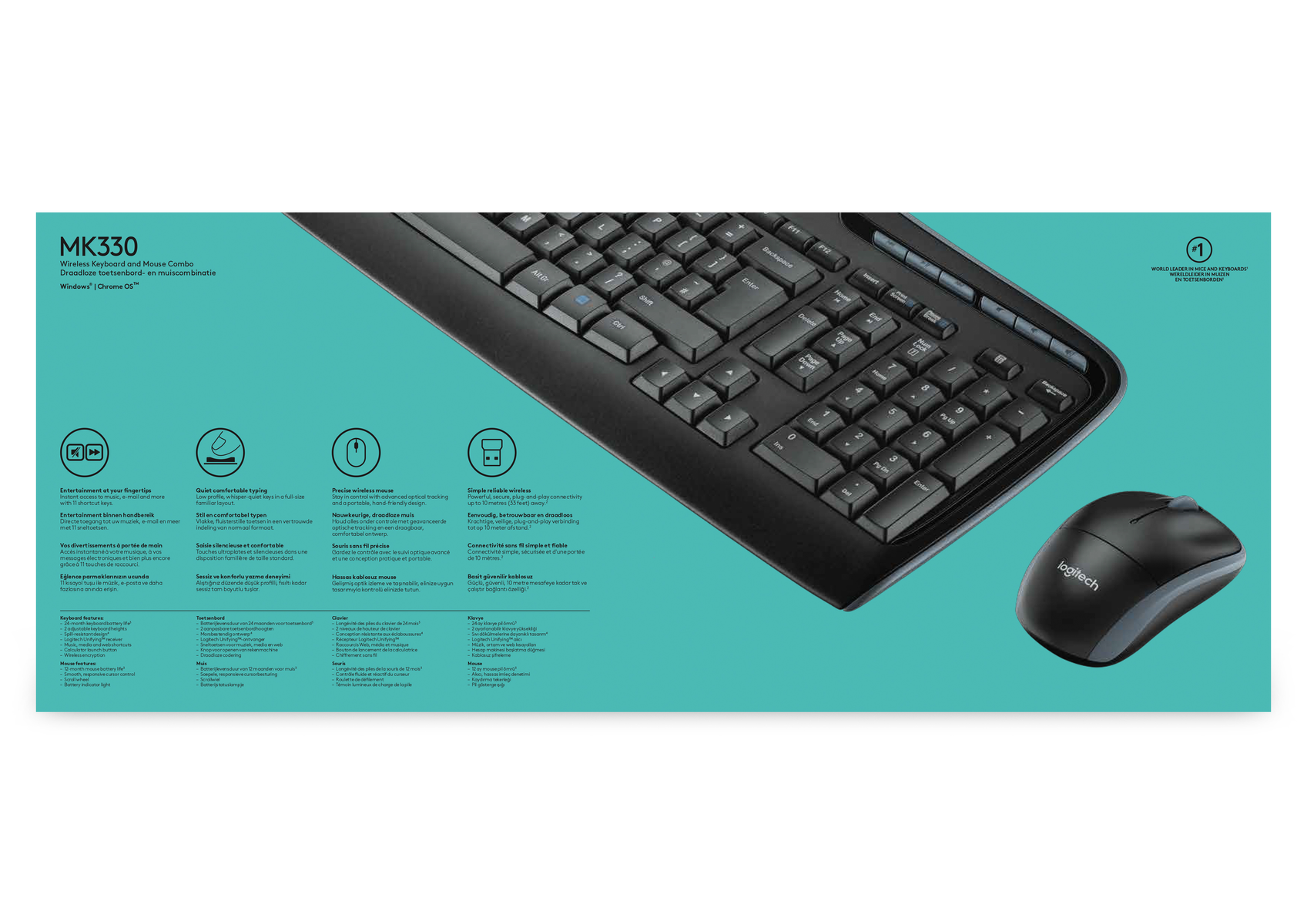 Set, Tastatur Maus 920-003989, LOGITECH Schwarz