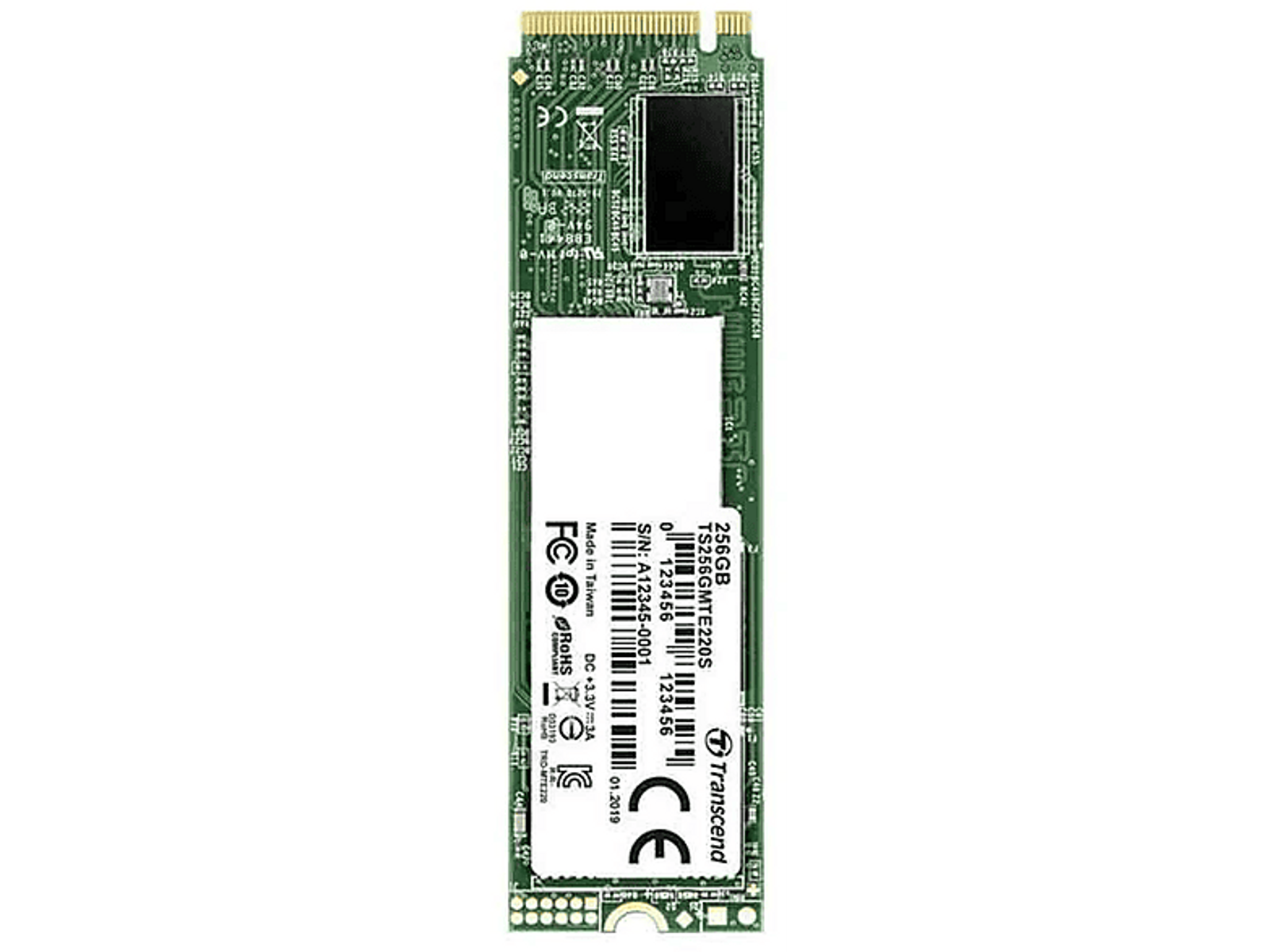 Zielona płytka drukowana z komponentami i etykietami.