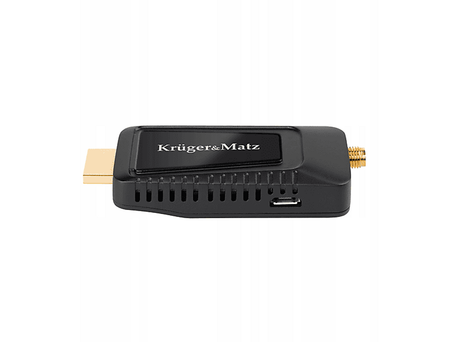 Schwarzes HDMI-Streaming-Gerät mit Kruger&Matz-Branding.