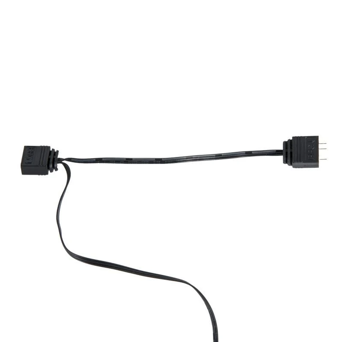 Schwarzes Kabel mit zwei Steckern.