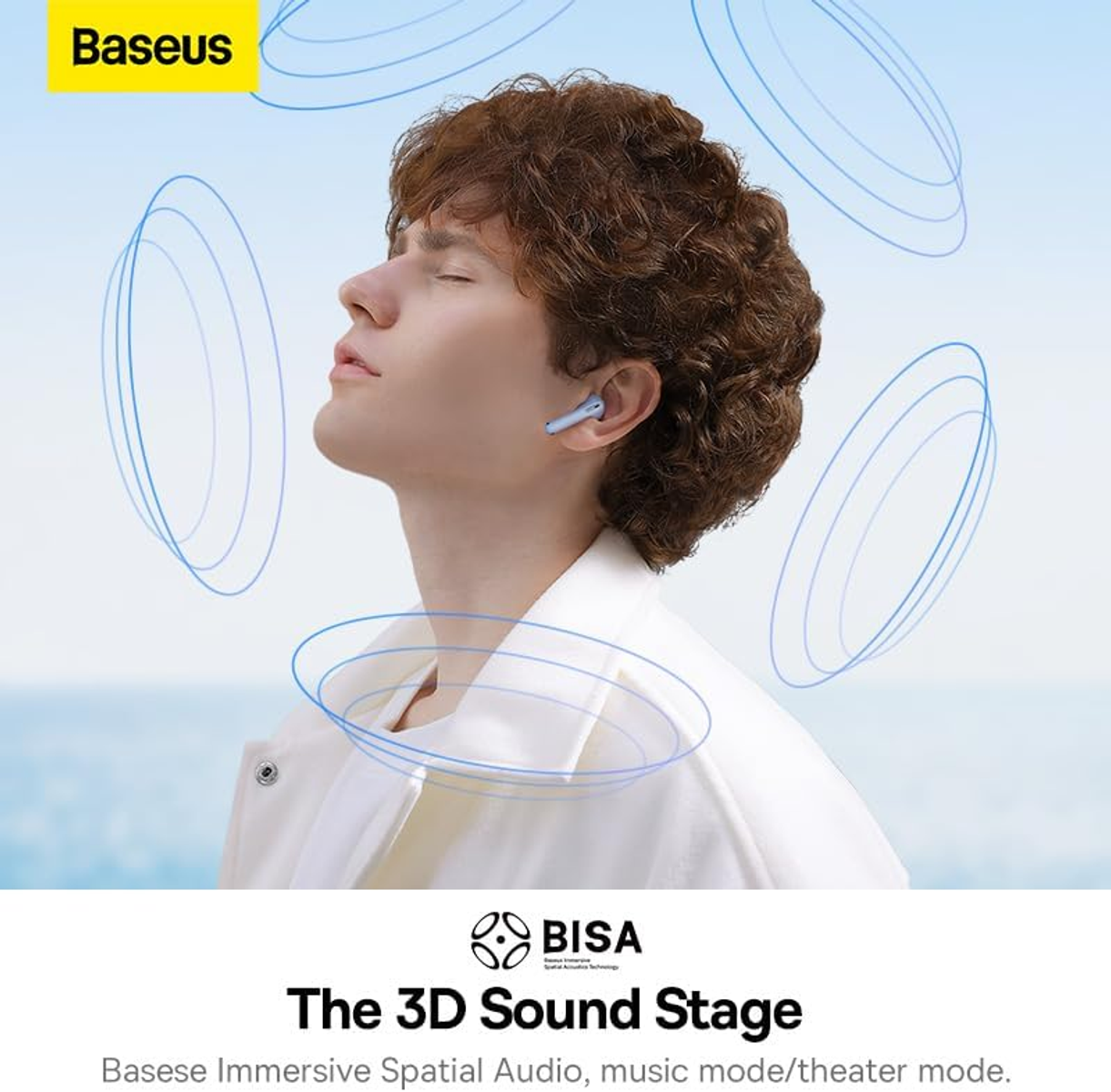BASEUS Weiß Kopfhörer Bluetooth In-ear A00051000,