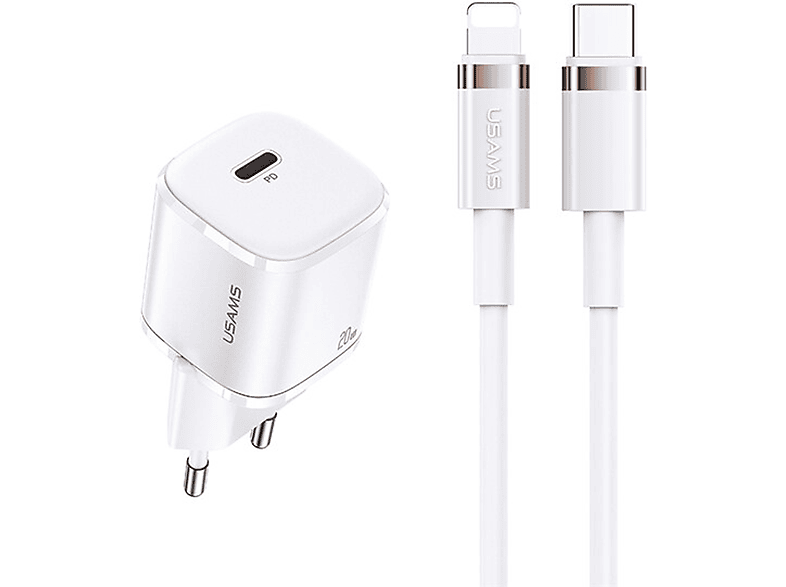 USAMS XFKXLOGTL02 Apple, Weiß Ladegerät USB