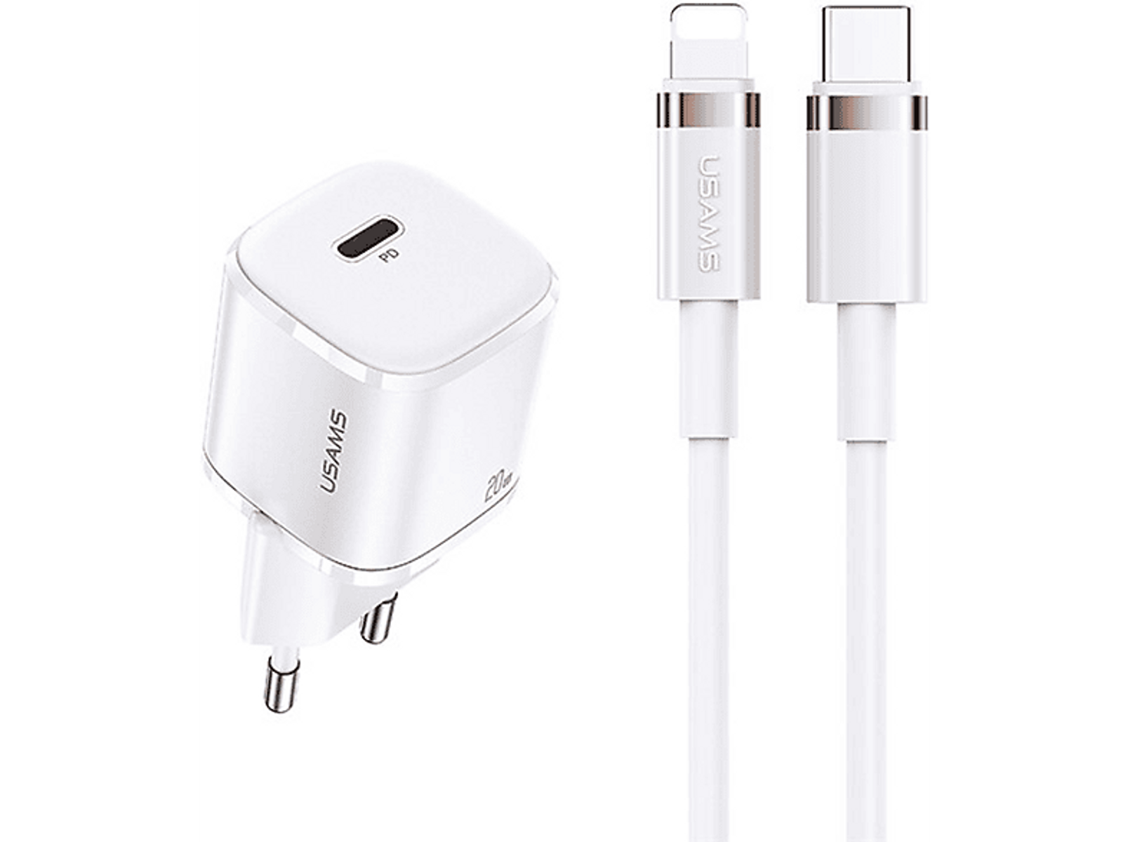 USAMS XFKXLOGTL02 USB Ladegerät Apple, Weiß
