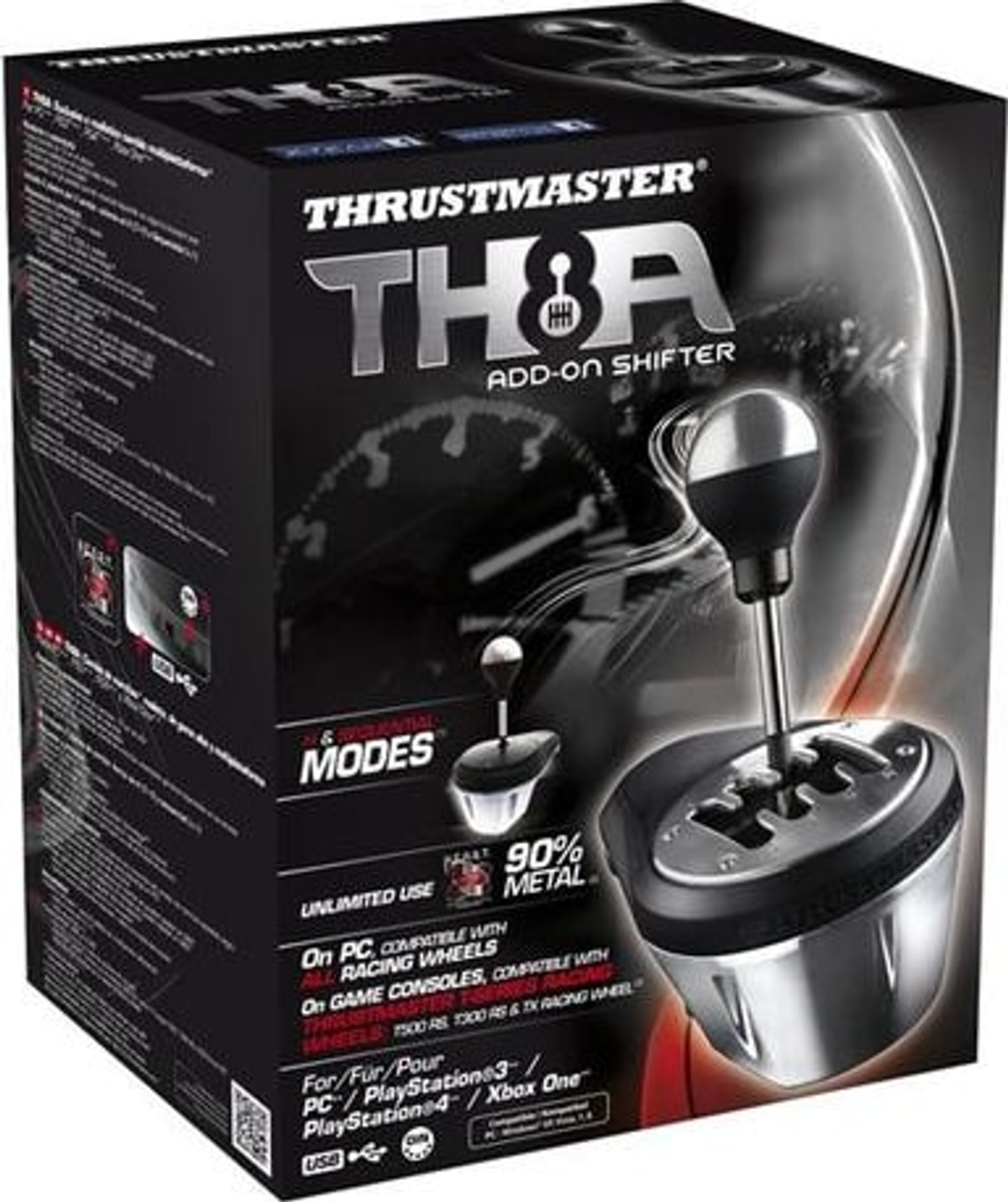 Schwarzer Gamecontroller-Zusatzschalter. Hat einen Schalthebel und eine Box. 90% Metall.
