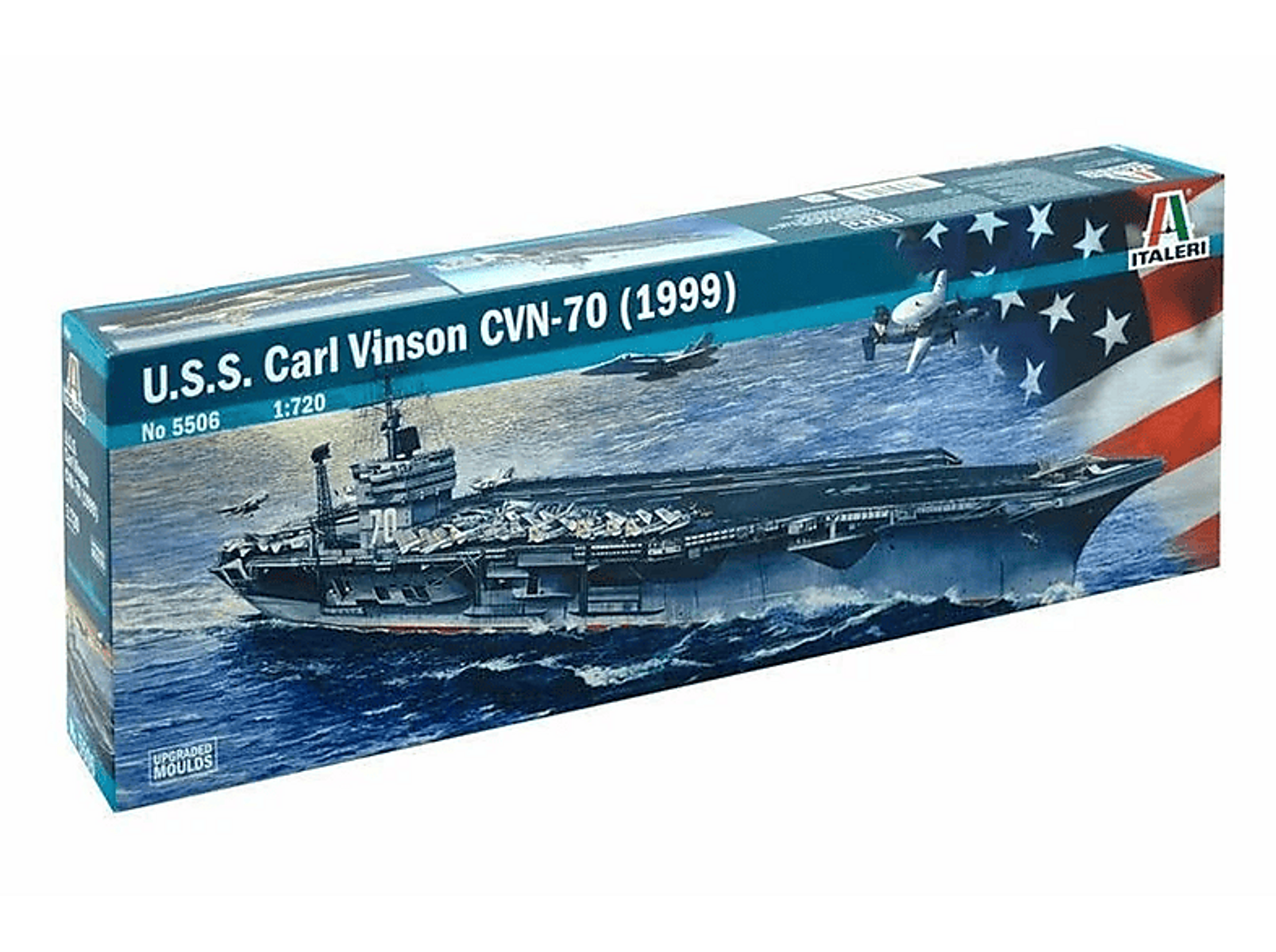 Eine Modellbox des Flugzeugträgermodells U.S.S. Carl Vinson CVN-70.