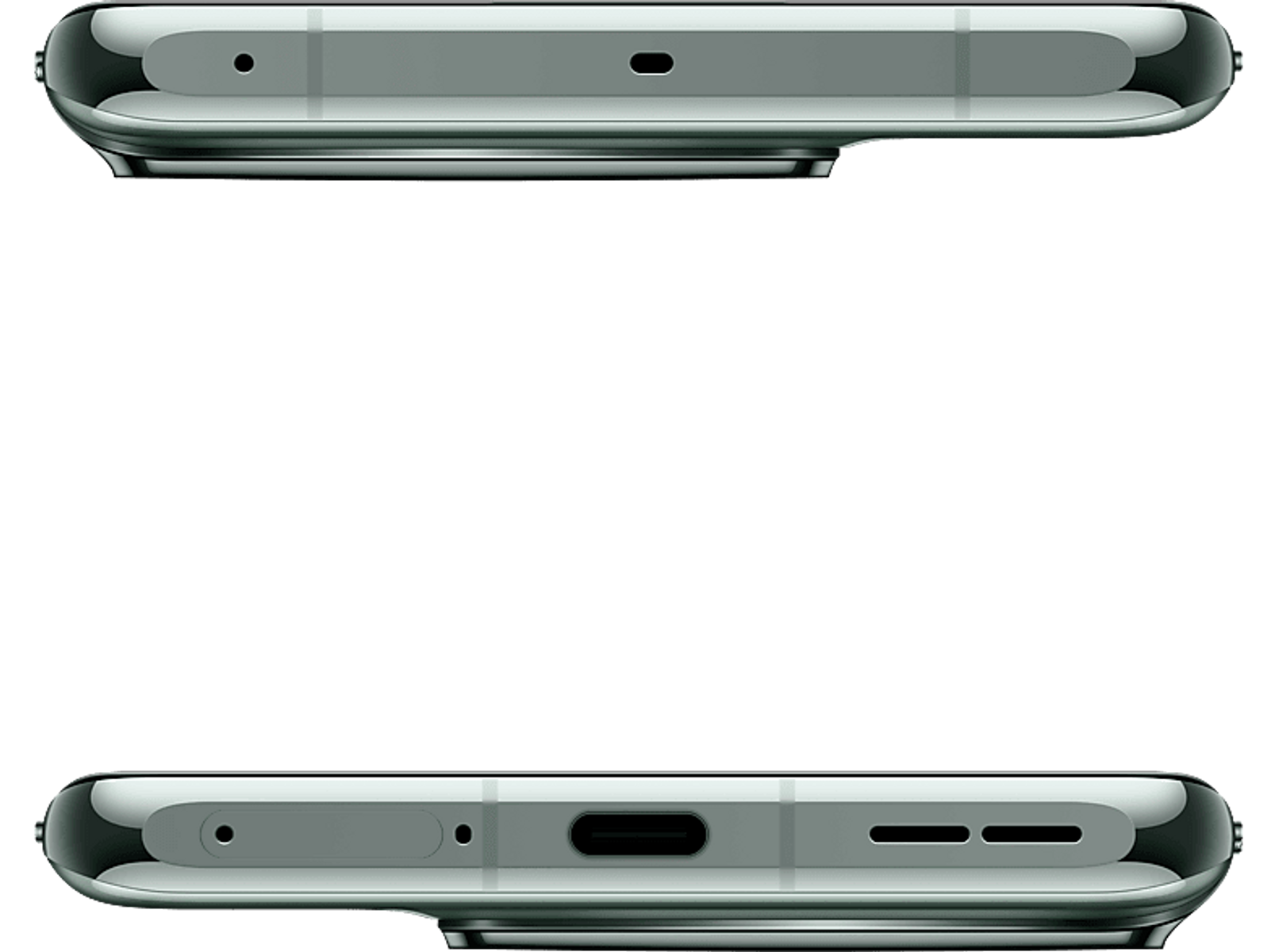 Telefonkanten. Ober- und Unteransicht. Lautsprecher und Ladeanschluss sichtbar.