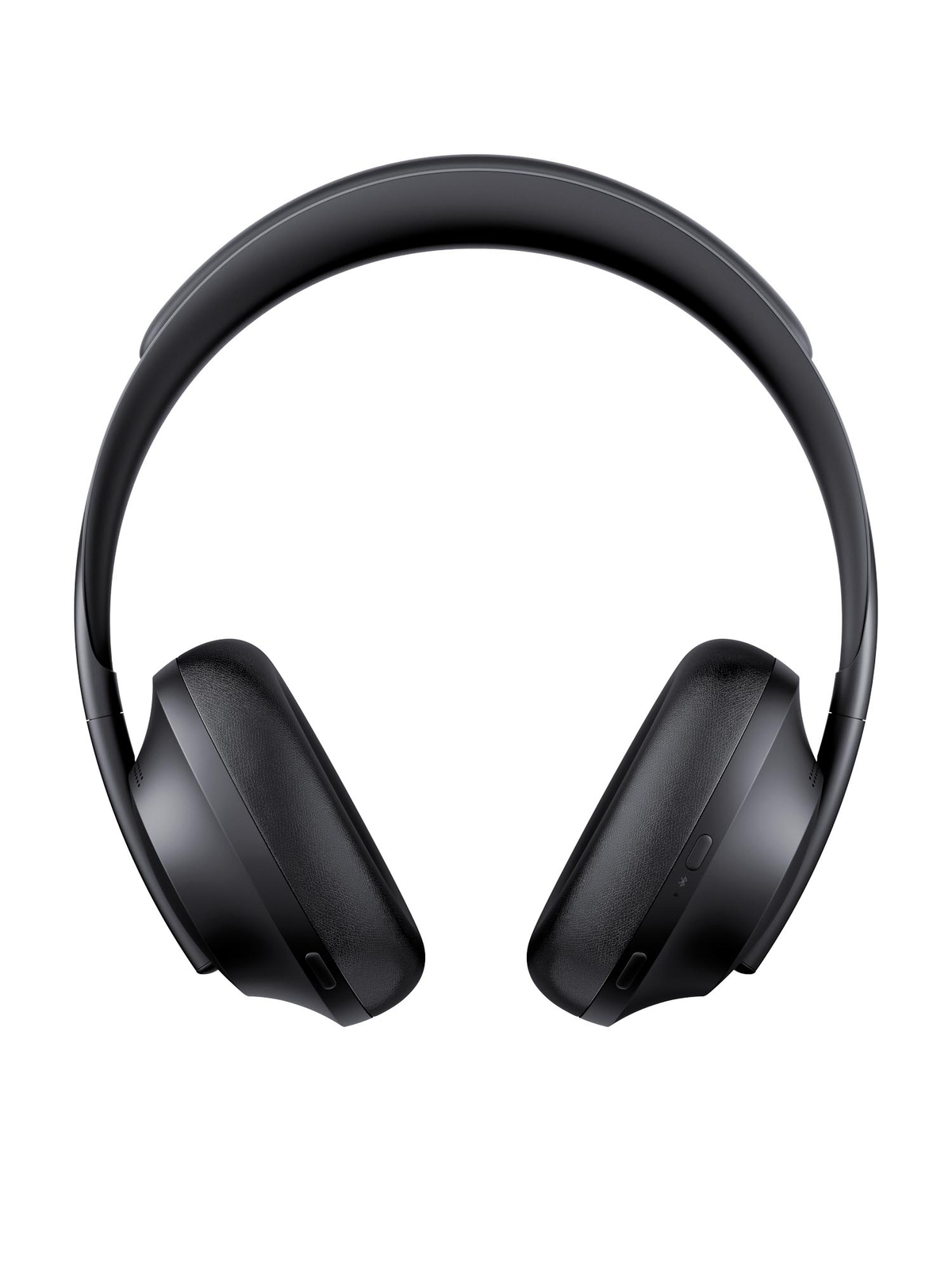 Schwarze Kopfhörer auf weißem Hintergrund. Ohrmuscheln, Bügel und Ohrpolster sind sichtbar.