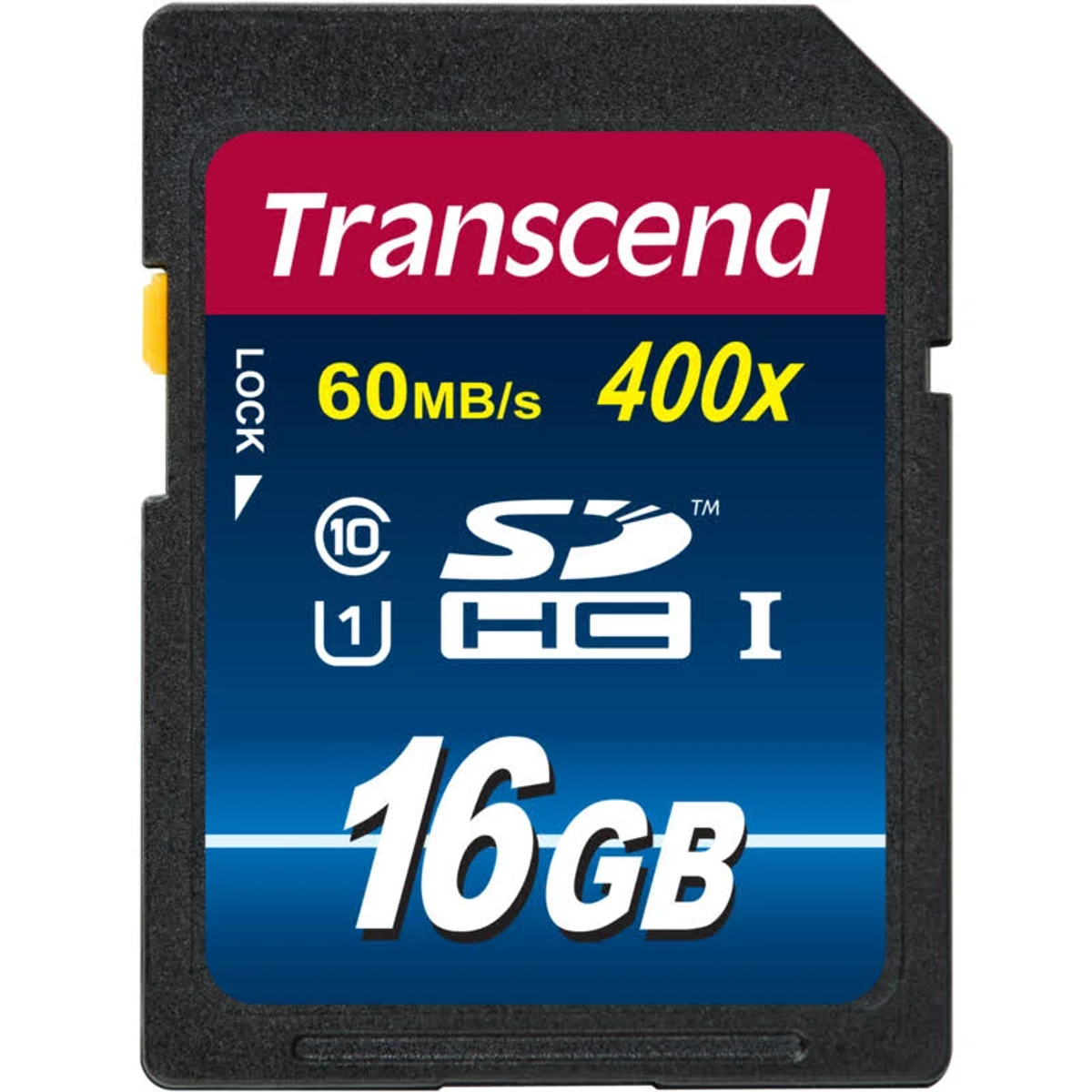 Transcend 16GB SDHC-Karte mit Geschwindigkeitsinformationen: 60MB/s, 400x und Class 10, UHS-I.