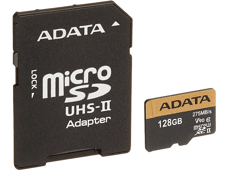 ADATA AUSDX128GUII3CL10-CA1, Micro-SD, SDXC, Micro-SDXC, SD Speicherkarte, 128 GB, 275 MB/s