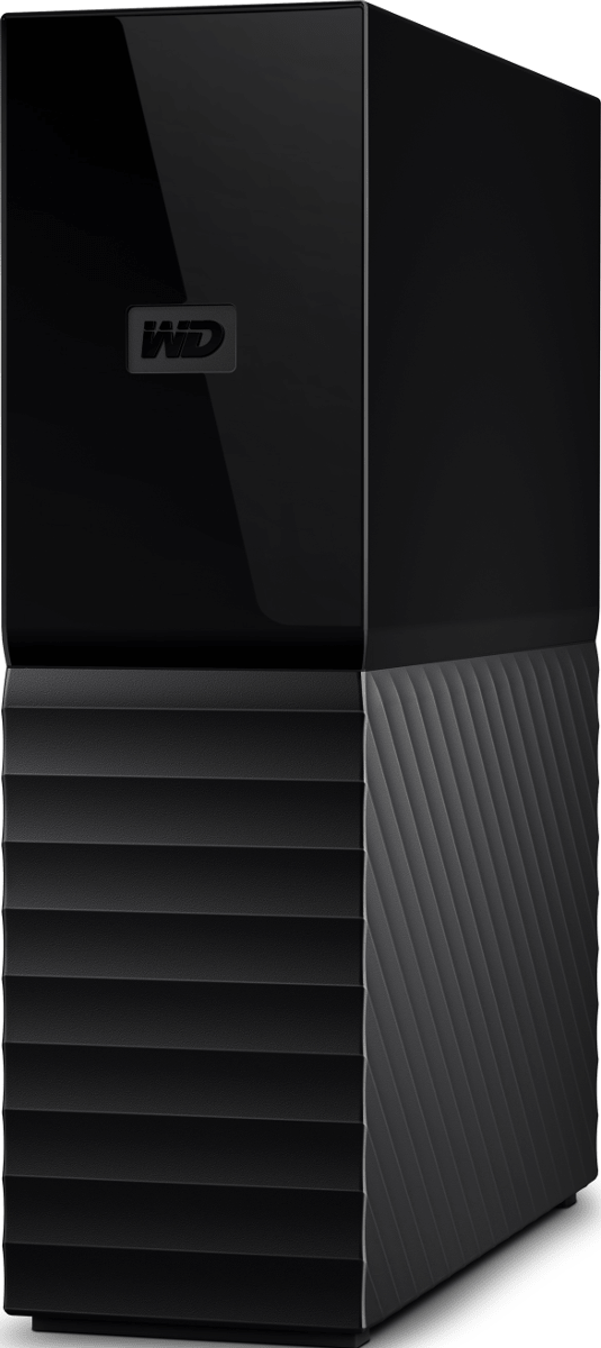 Czarny, prostokątny zewnętrzny dysk twardy. Widoczne logo Western Digital.