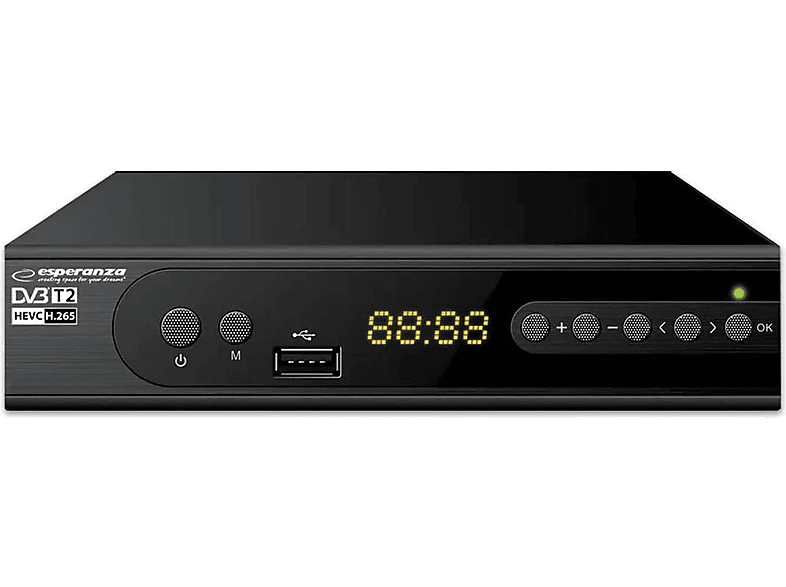 ESPERANZA EV106R TV Receiver (DVB-T2 (H.265), Schwarz)