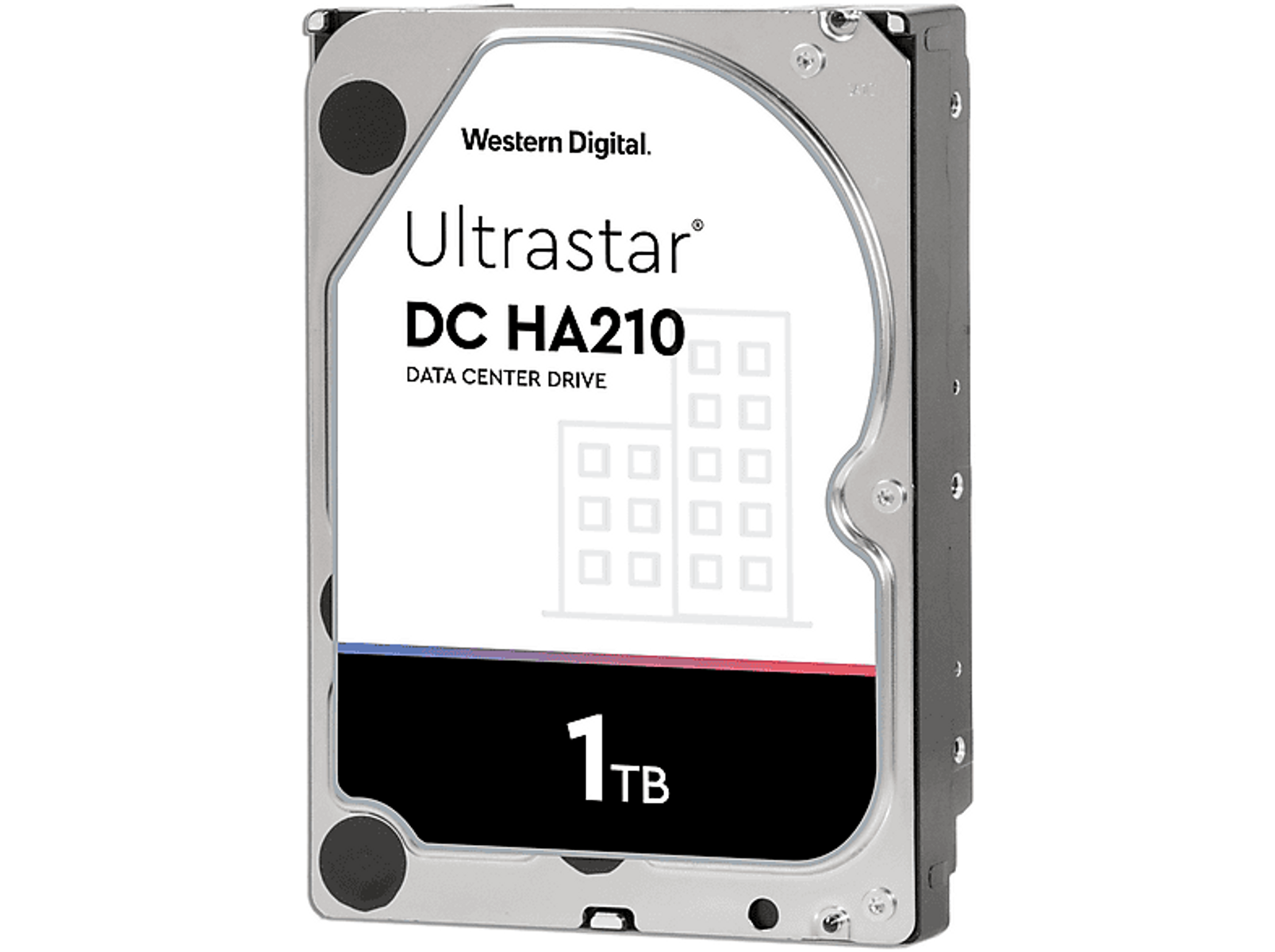 Disco rigido Western Digital Ultrastar da 1 TB, argento, etichetta bianca.