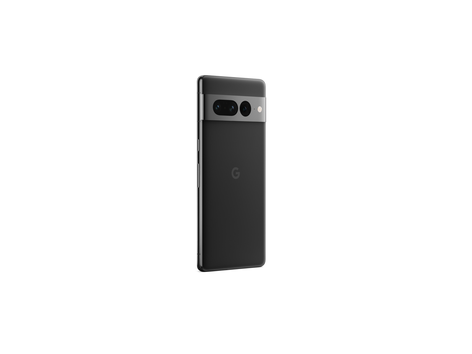 Czarny telefon Google Pixel 7 Pro. Widoczny jest tył telefonu.