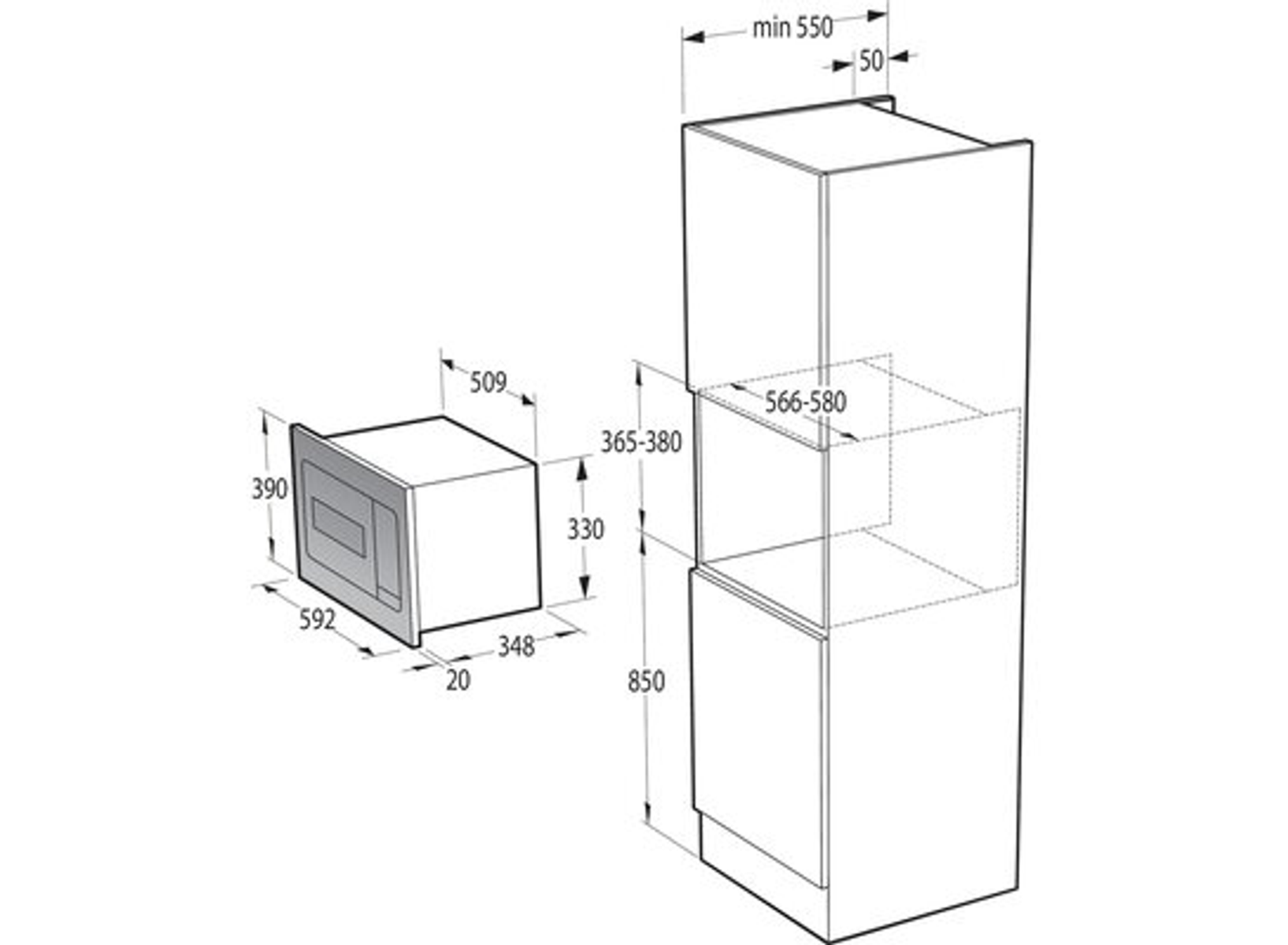 (900 Mikrowelle BM235SYW Watt) GORENJE