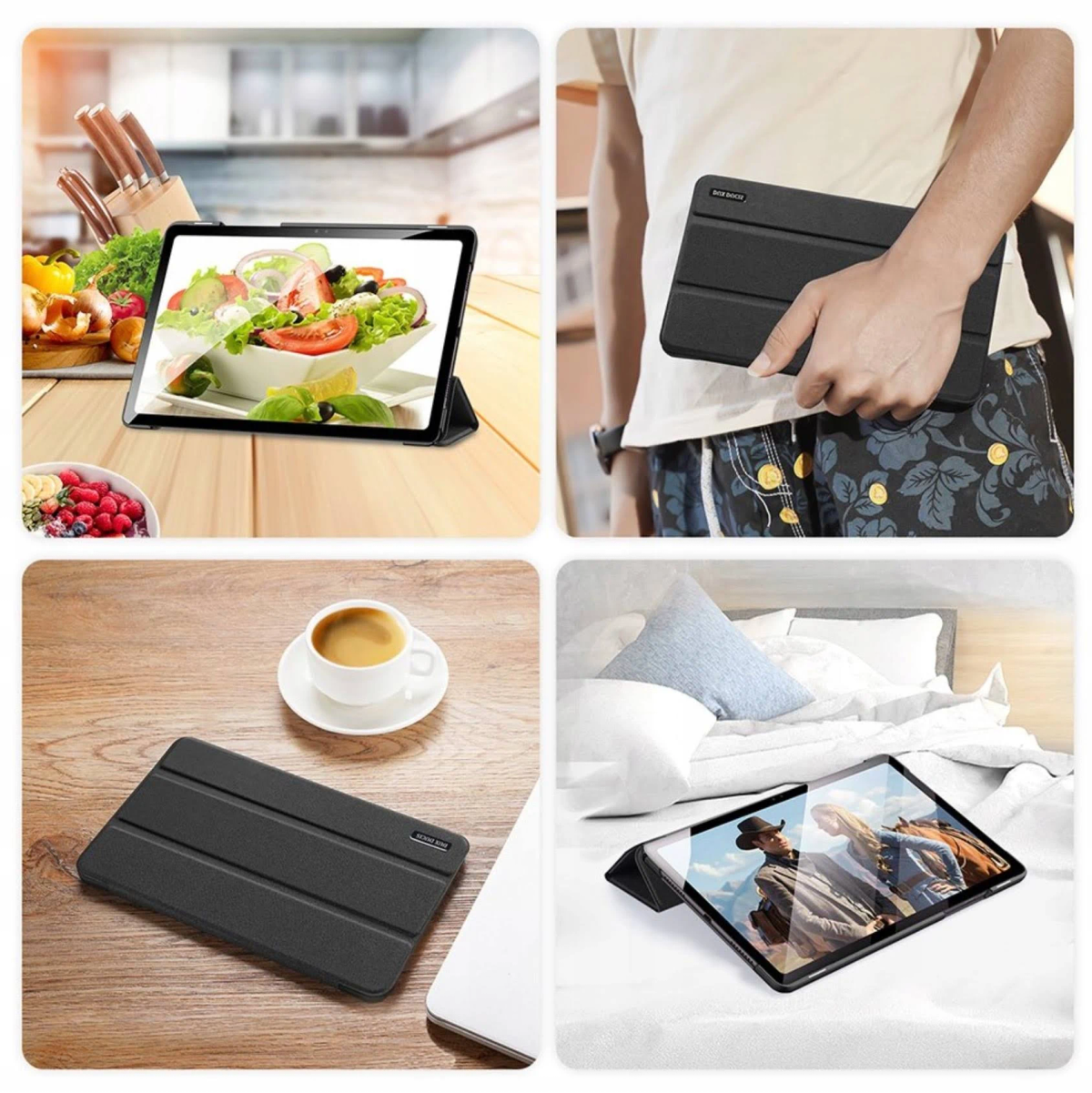 DUX DUCIS Domo Tablet Samsung Hülle Bookcover für tela, Schwarz