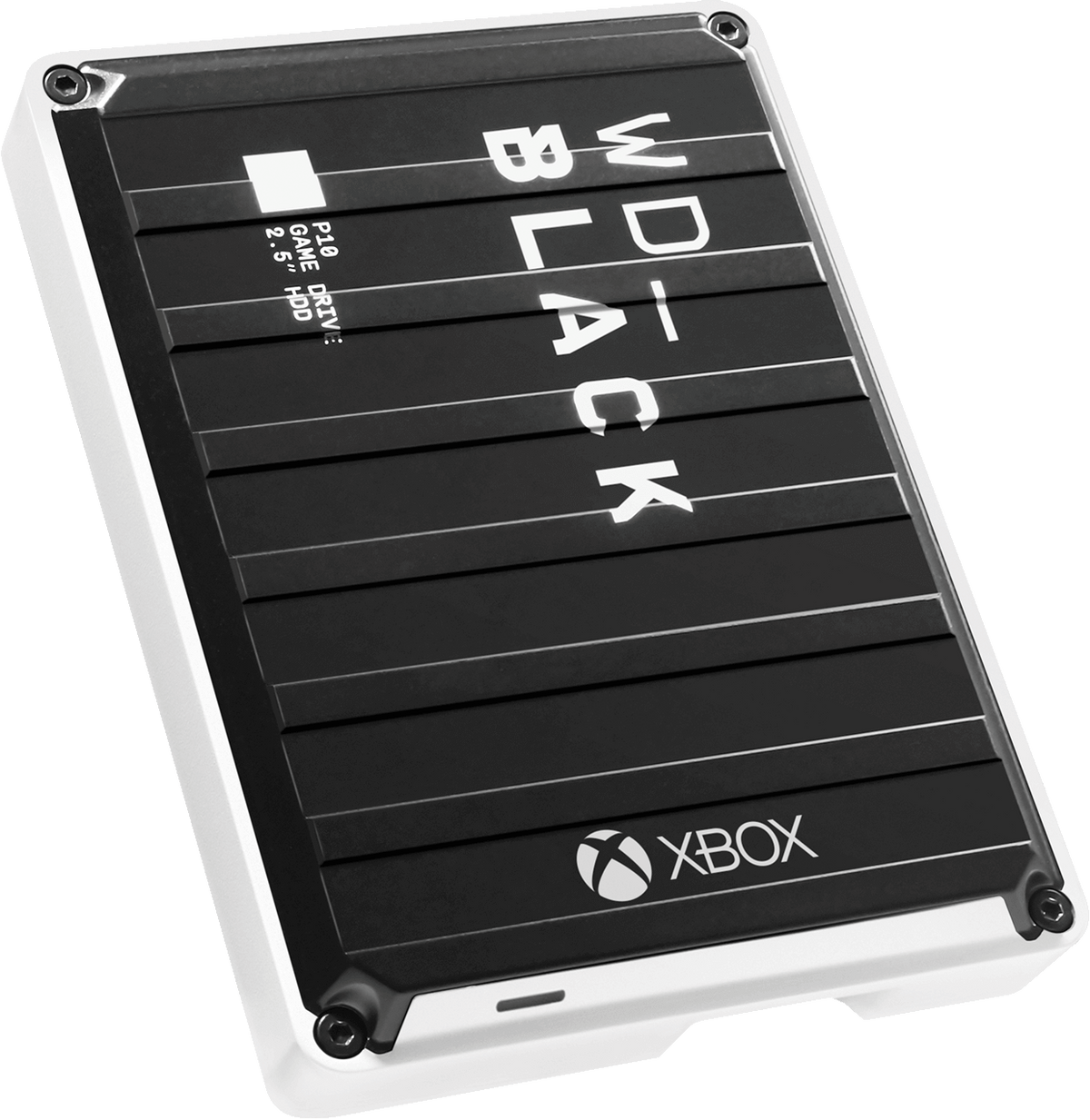 Czarny i biały zewnętrzny dysk twardy WD_BLACK XBOX, z widocznym logo Xbox.