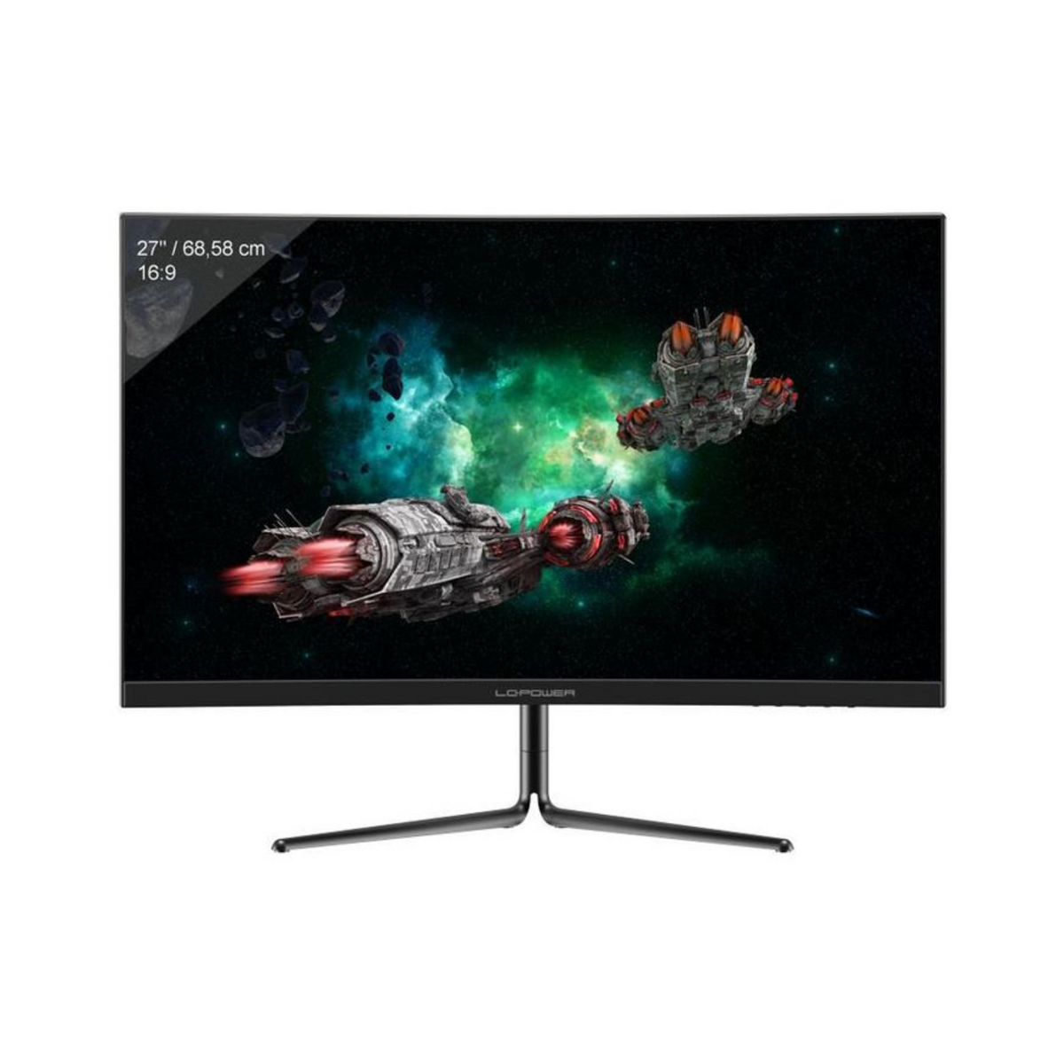 LC POWER Hz Gaming-Monitor Monitor, (1 165 , Reaktionszeit ms Hz Zoll LC-M27-FHD-165-C-V2 165 nativ) , Full-HD 27