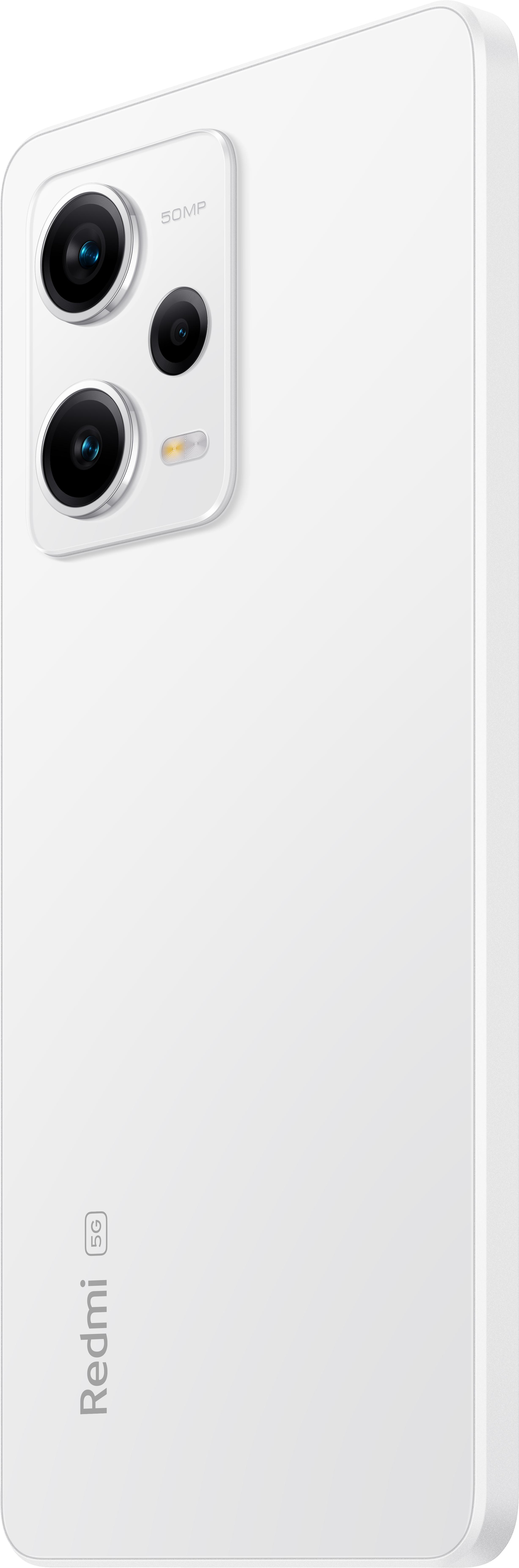 Biały smartfon z modułem aparatu, pokazujący tył urządzenia.