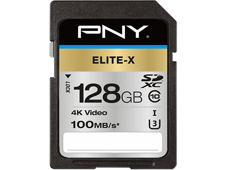 PNY P-SD128U3100EX-GE, Micro-SD, SDXC, Micro-SDXC, SD Speicherkarte, 128 GB, 100 MB/s