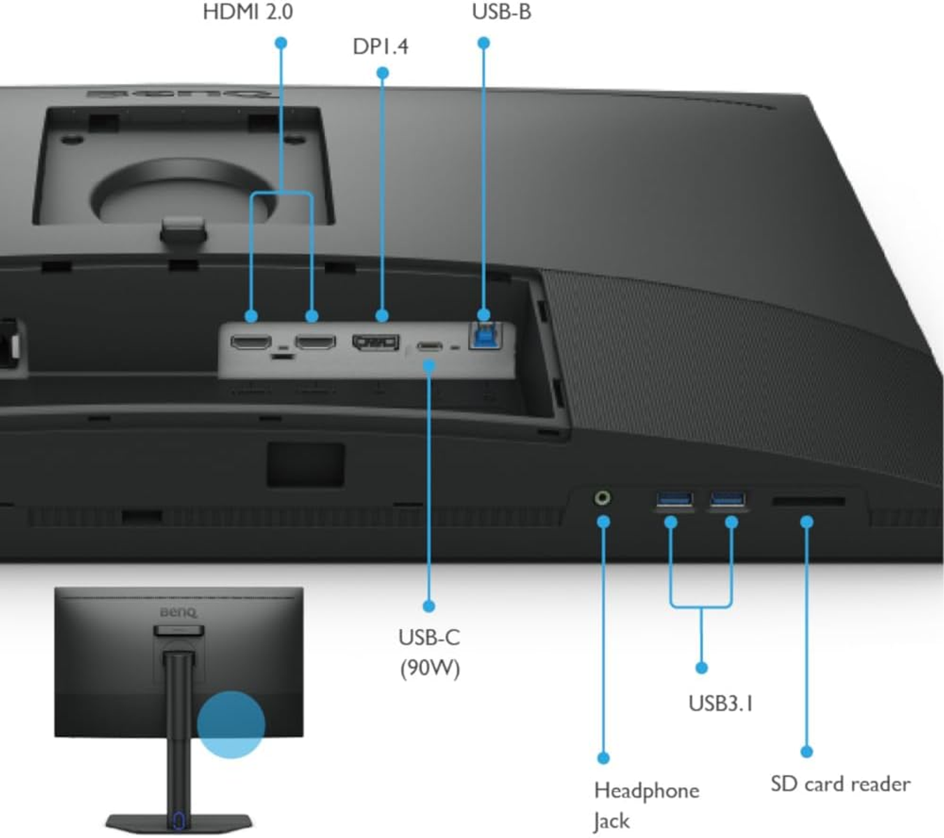 BENQ SW272U Monitor Gaming, 27 ", UHD 4K, 3840 x 2160 Pixel, tempo di risposta 5 ms, refresh rate 60 Hz