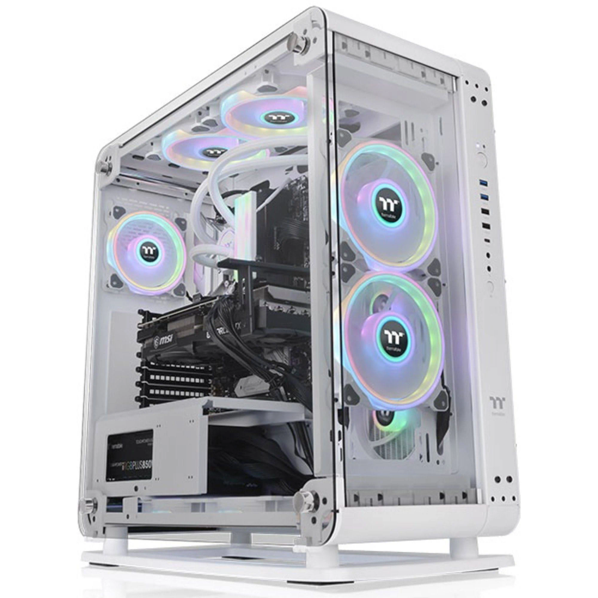 Core P6 Tower weiss Mid Gehäuse, PC Snow THERMALTAKE Glass Tempered
