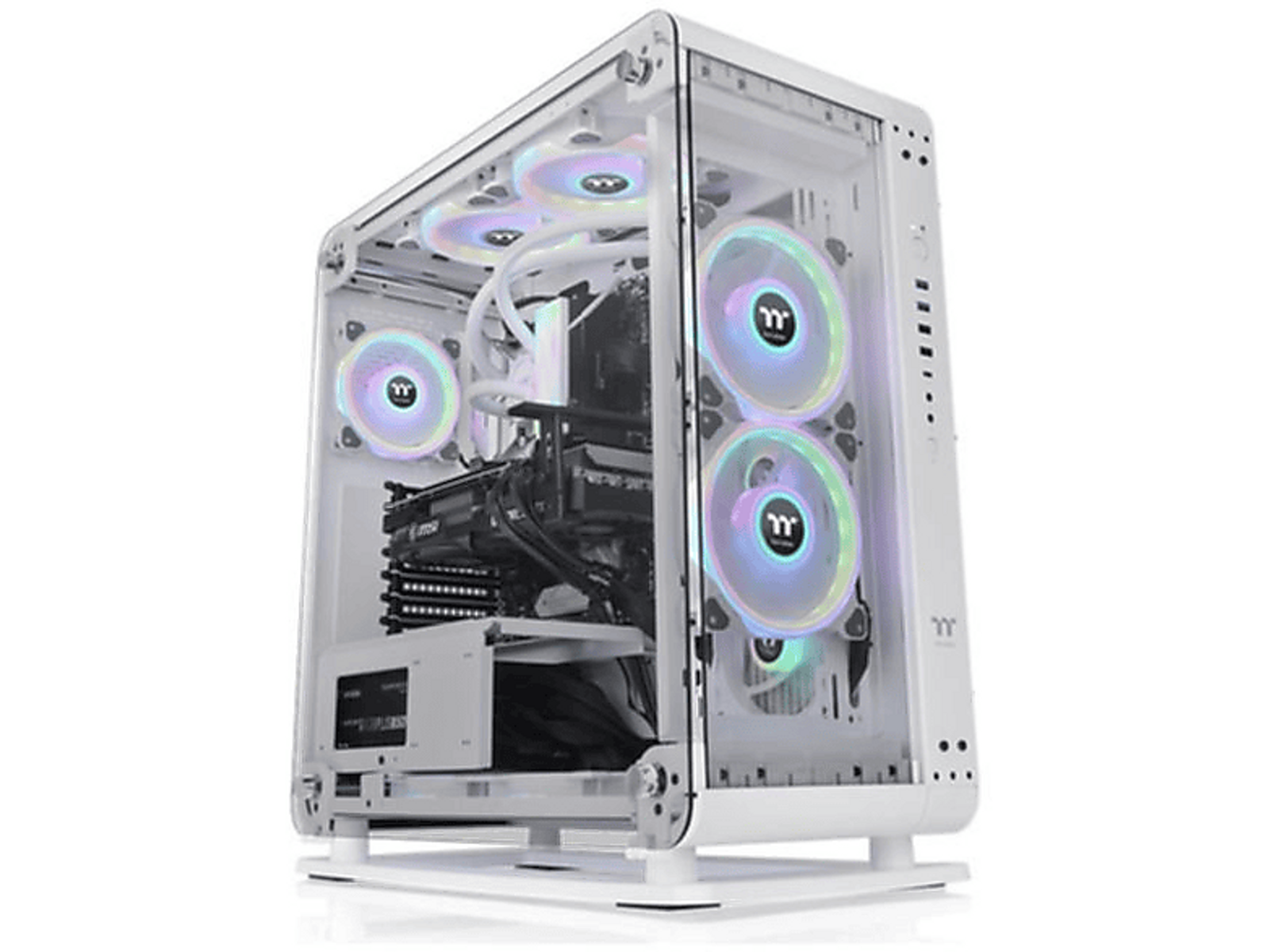 THERMALTAKE Core P6 Tempered Glass PC Snow Tower Gehäuse, Mid weiss