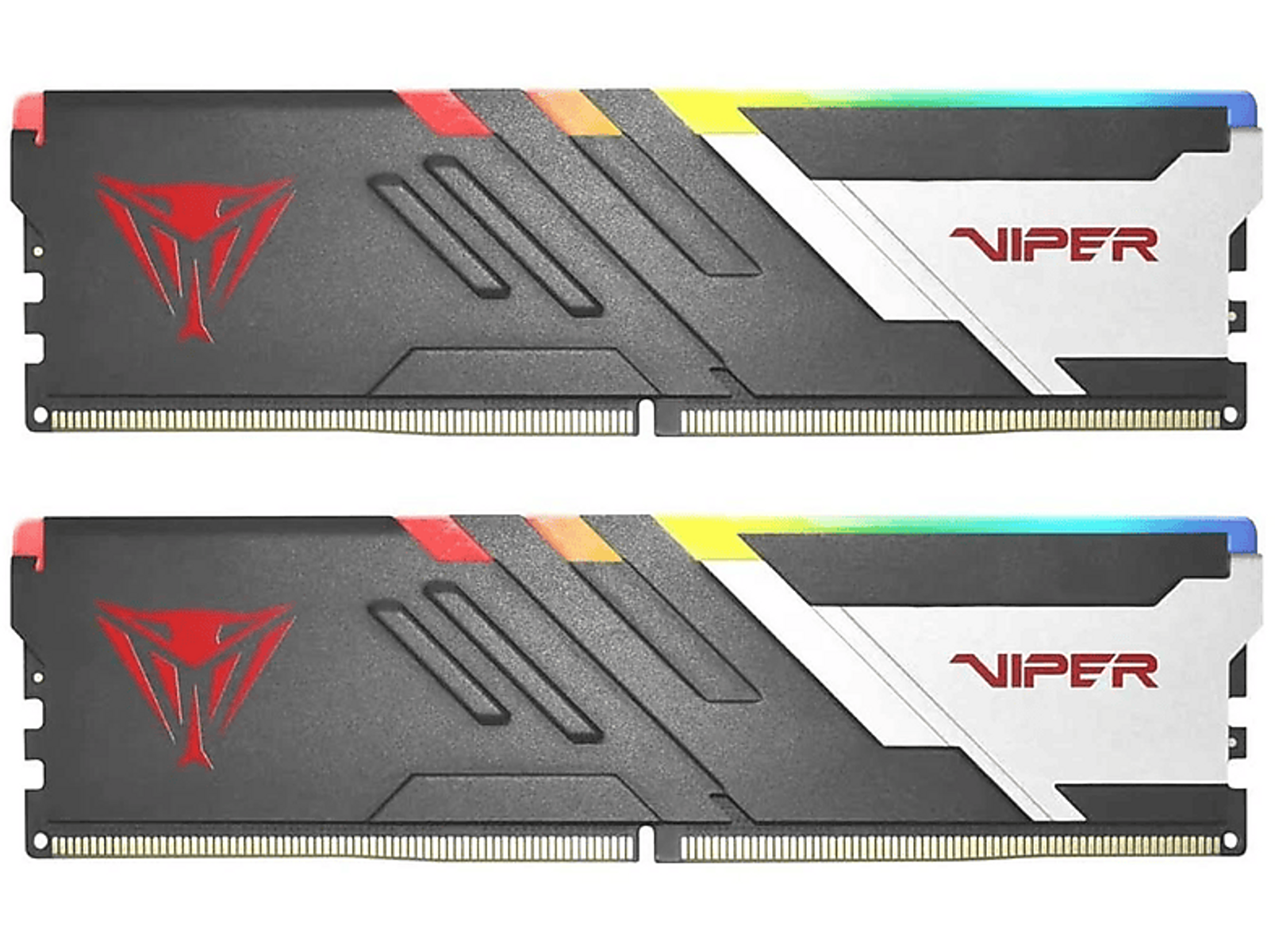 Zwei RAM-Riegel mit roten und weißen Akzenten und dem Wort 'VIPER'. Schwarz-graues Design.