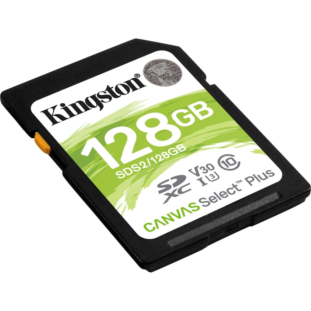 Scheda SD da 128GB Kingston, verde e nera.