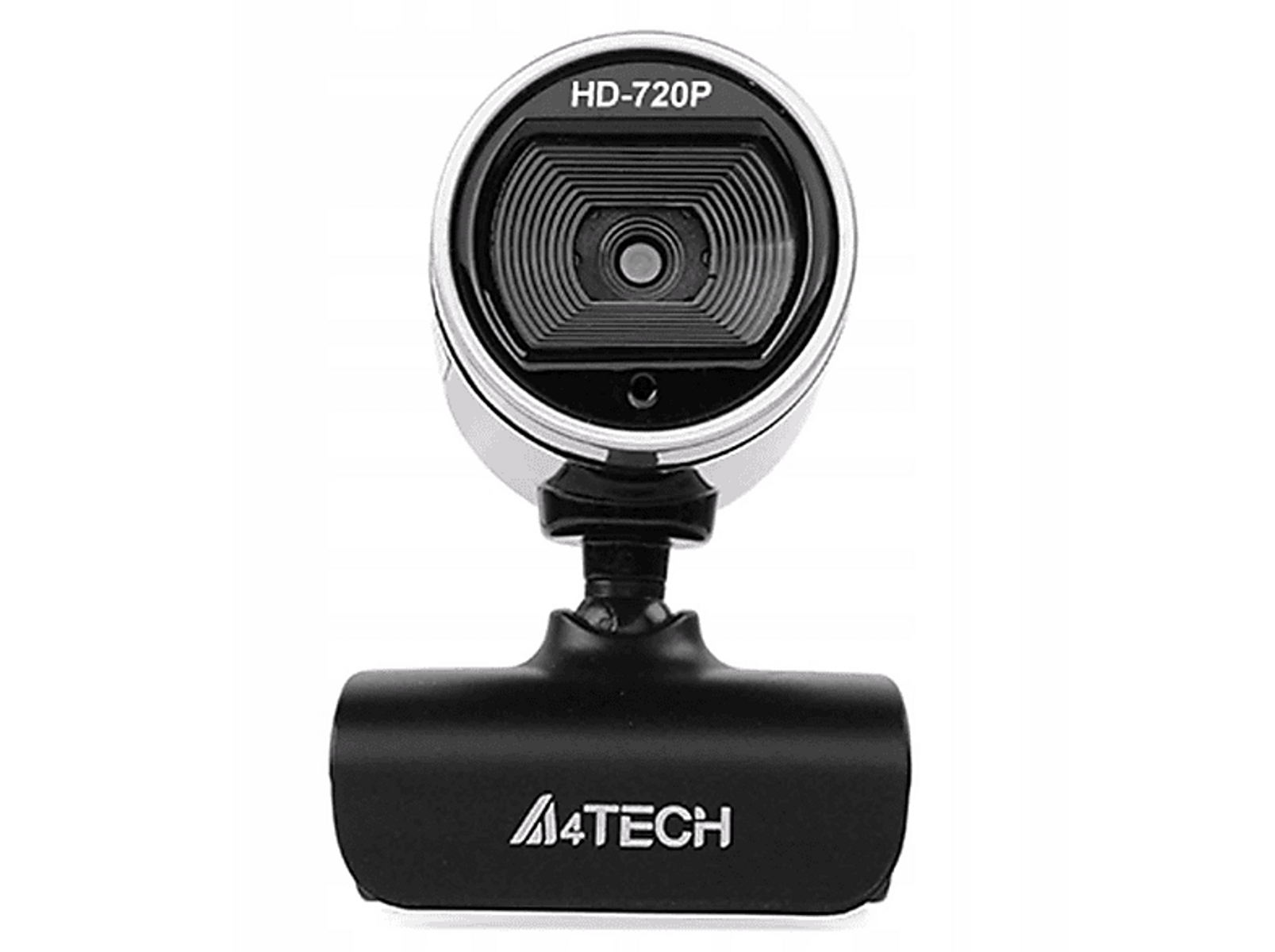 Schwarze Webcam mit silbernem Ring um die Linse. Auf der Basis steht '4TECH'.
