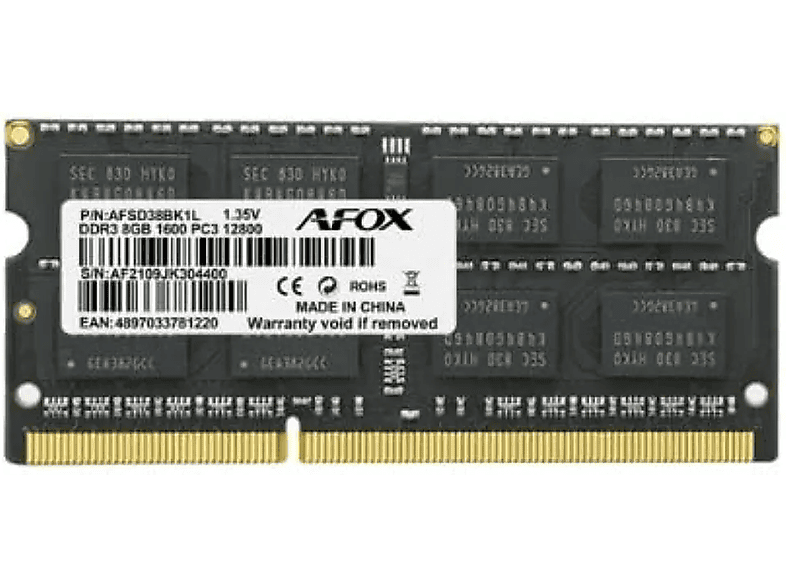 A & FOX AFSD38BK1L Arbeitsspeicher 8 GB DDR3 | Weitere-Arbeitsspeicher