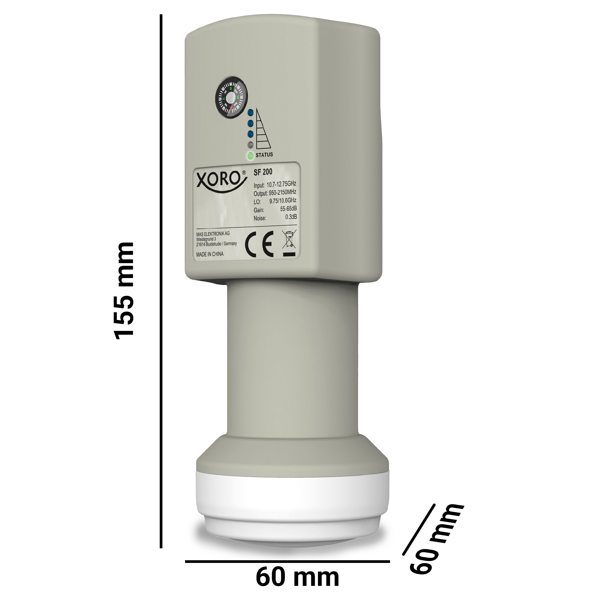 XORO XORO & Sat-Finder Universal SF Kompass, LNB Camping ideal mit für integriertem TWIN digitalem TWIN LNB 200