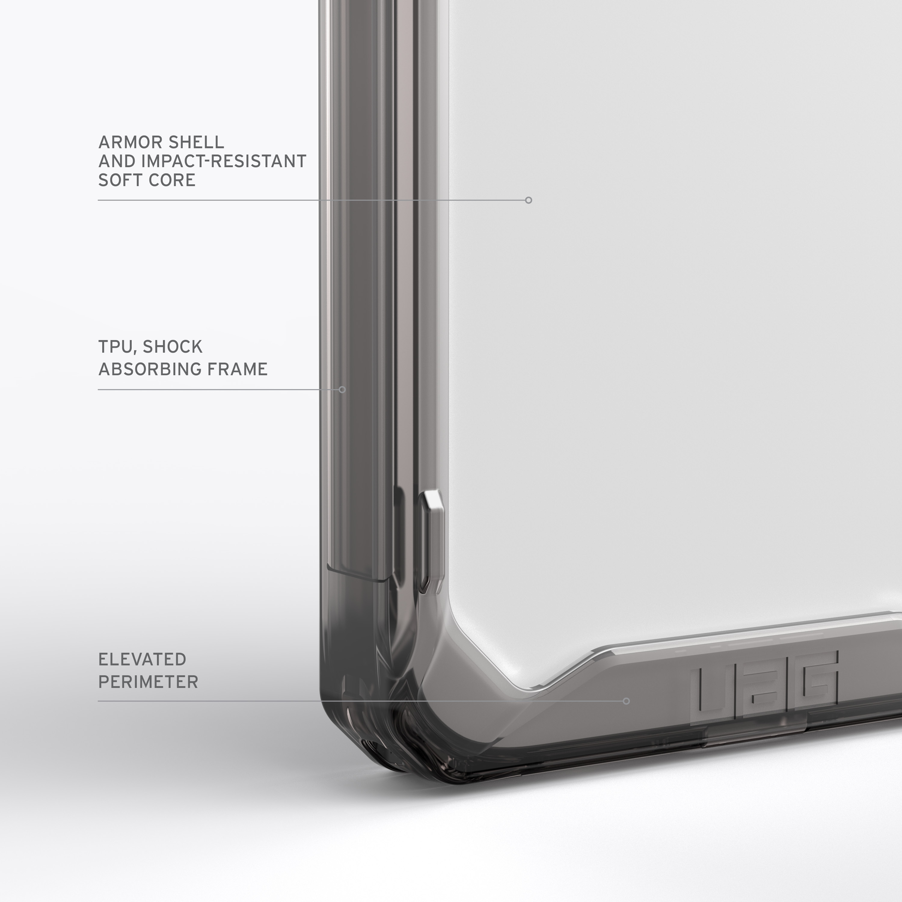 Pro 15 ARMOR iPhone GEAR URBAN Max, Apple, transparent) Backcover, ash (grau Plyo,