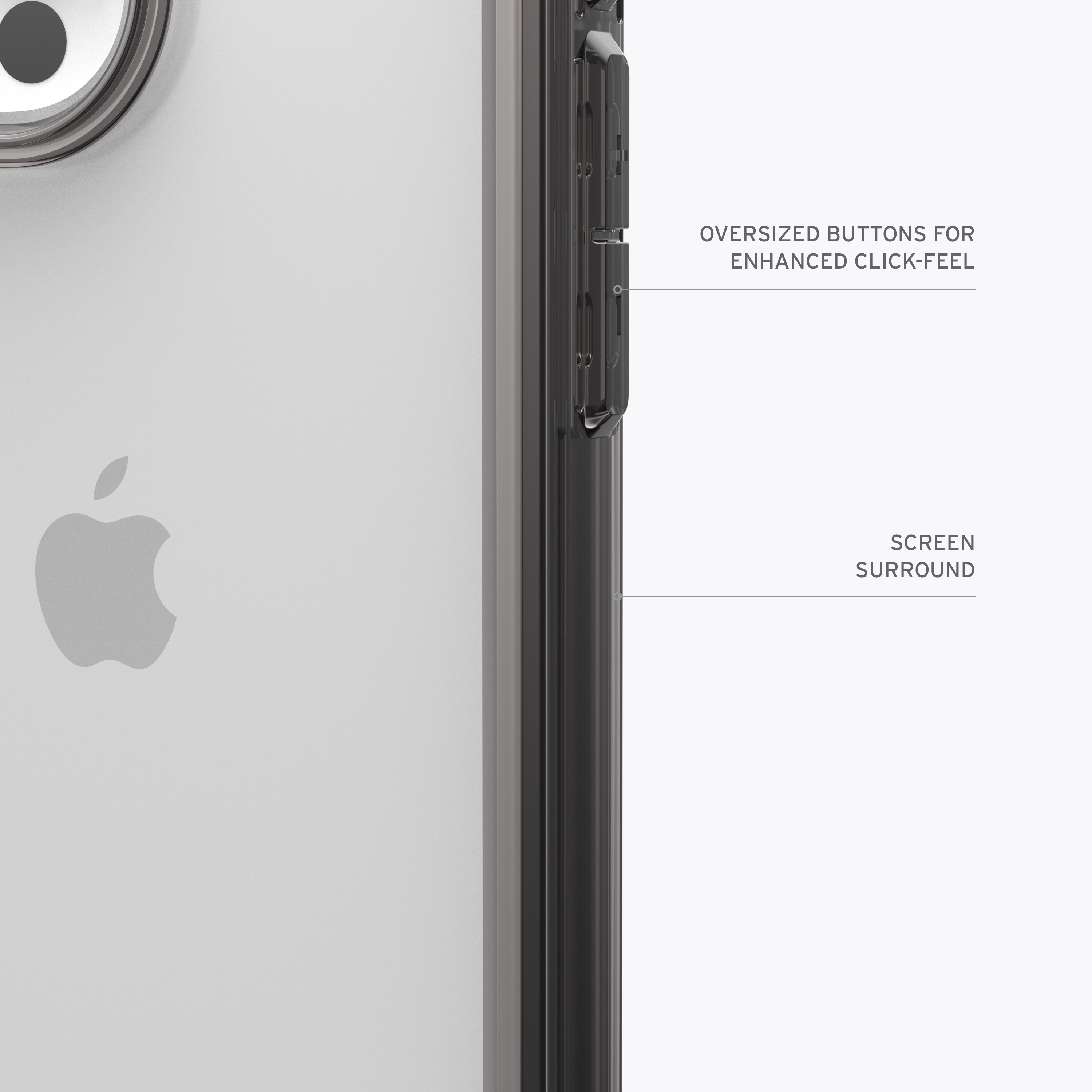 Backcover, Plyo, (grau iPhone ash URBAN GEAR Pro transparent) Max, ARMOR Apple, 15