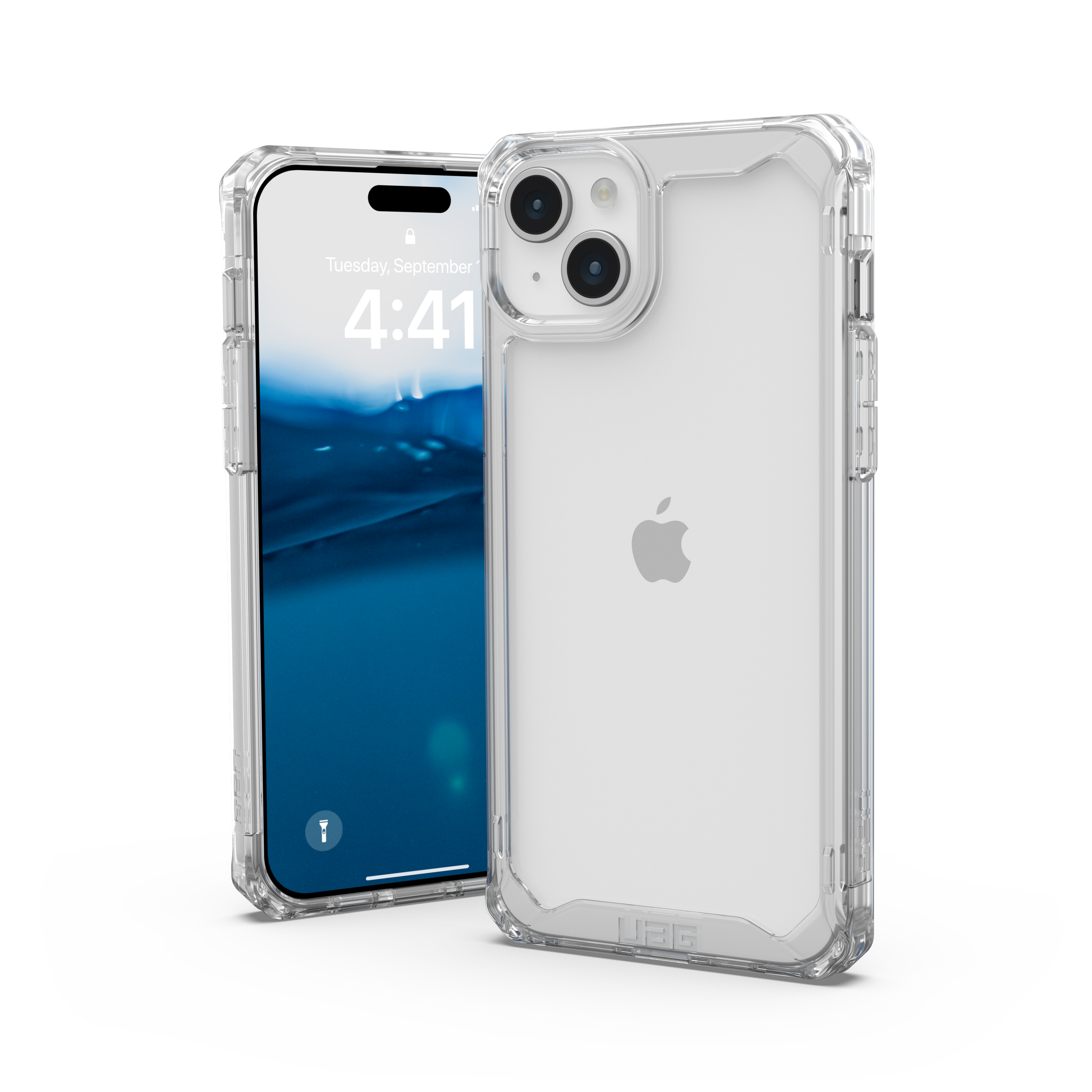 URBAN ARMOR GEAR Plyo, Backcover, 15 iPhone Plus, (grau transparent) ash Apple