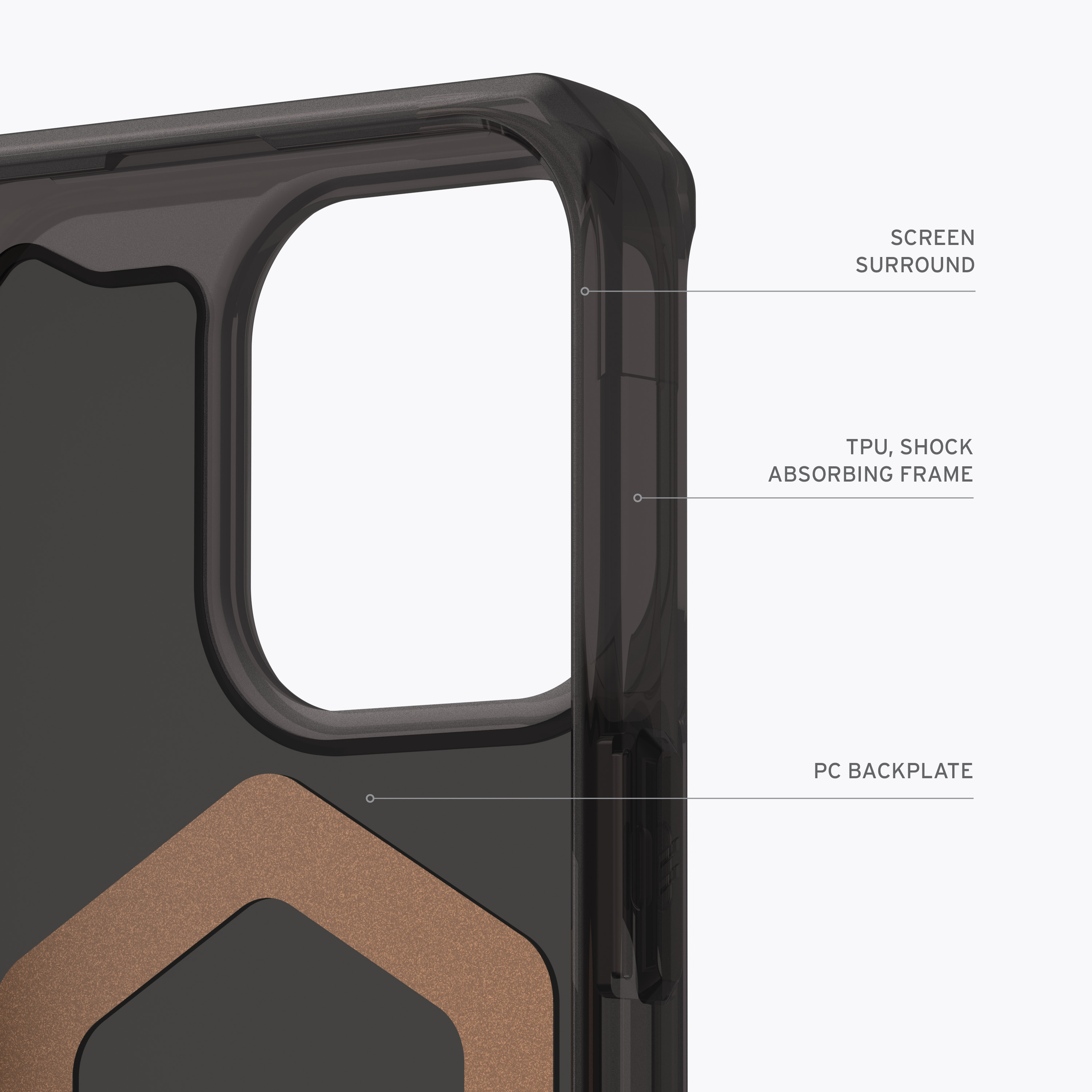 URBAN ARMOR Pro, 15 Backcover, Plyo MagSafe, iPhone GEAR Apple, schwarz/bronze