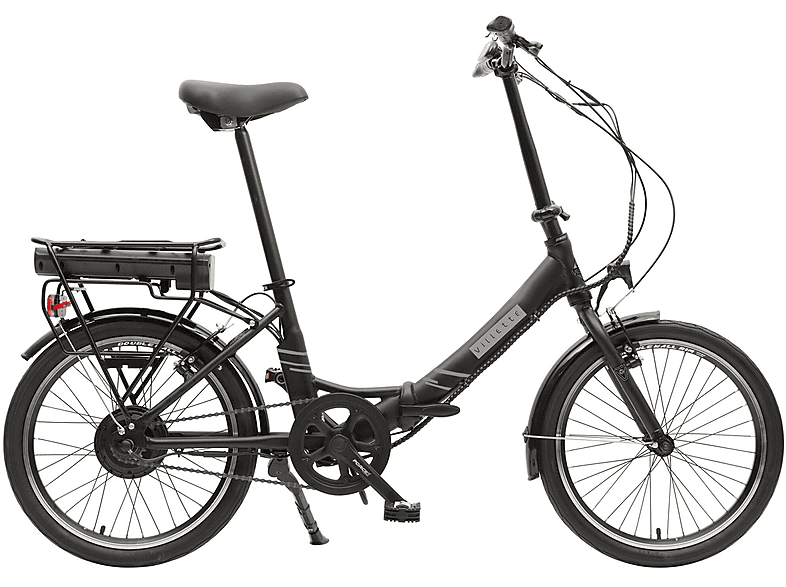 VILLETTE les Vacances Kompakt-/Faltrad (Laufradgröße: 20 Zoll, Rahmenhöhe: 33 cm, Unisex-Rad, 375 Wh, schwarz)