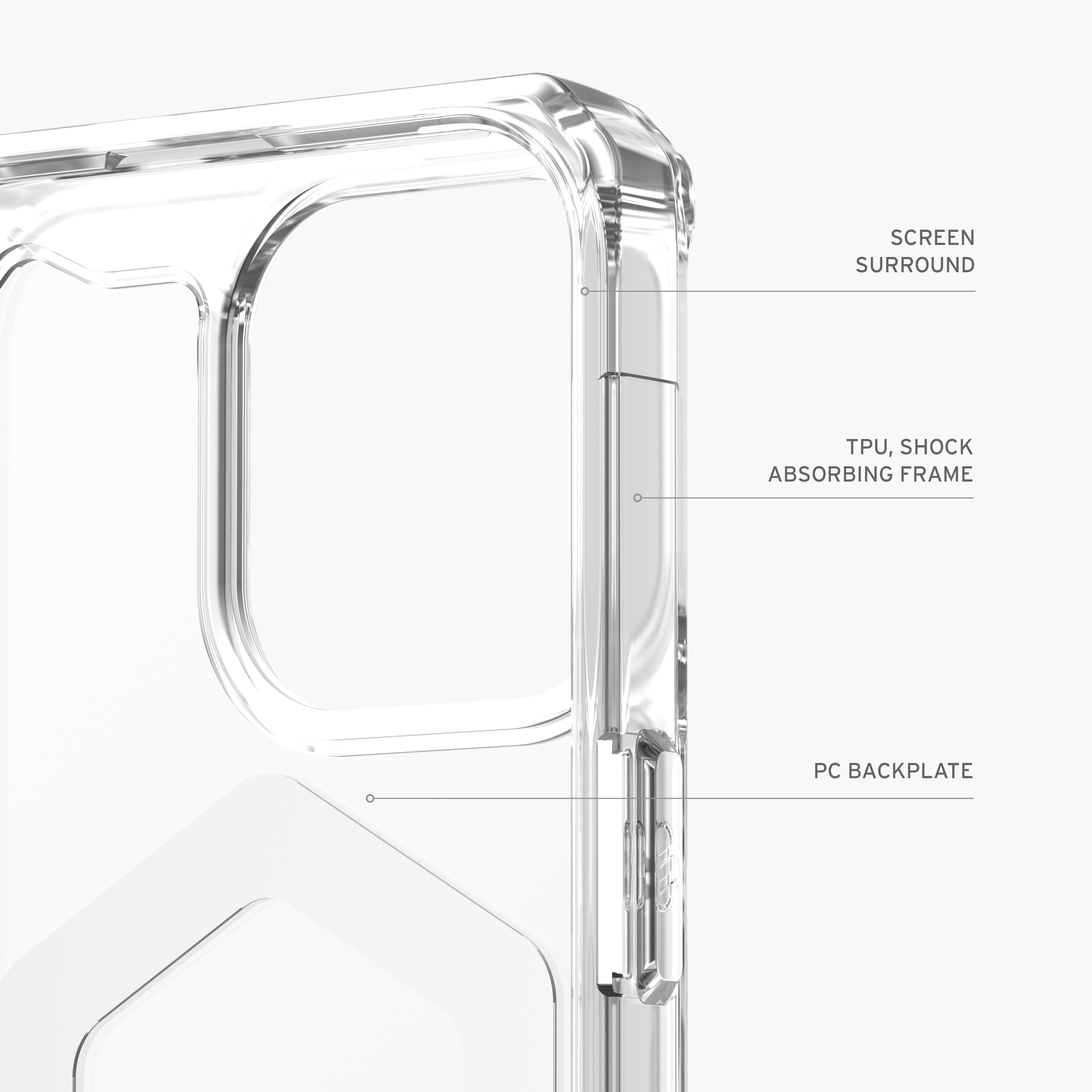 Apple, 15 (transparent)/weiß URBAN GEAR Plyo iPhone MagSafe, Pro, Backcover, ice ARMOR