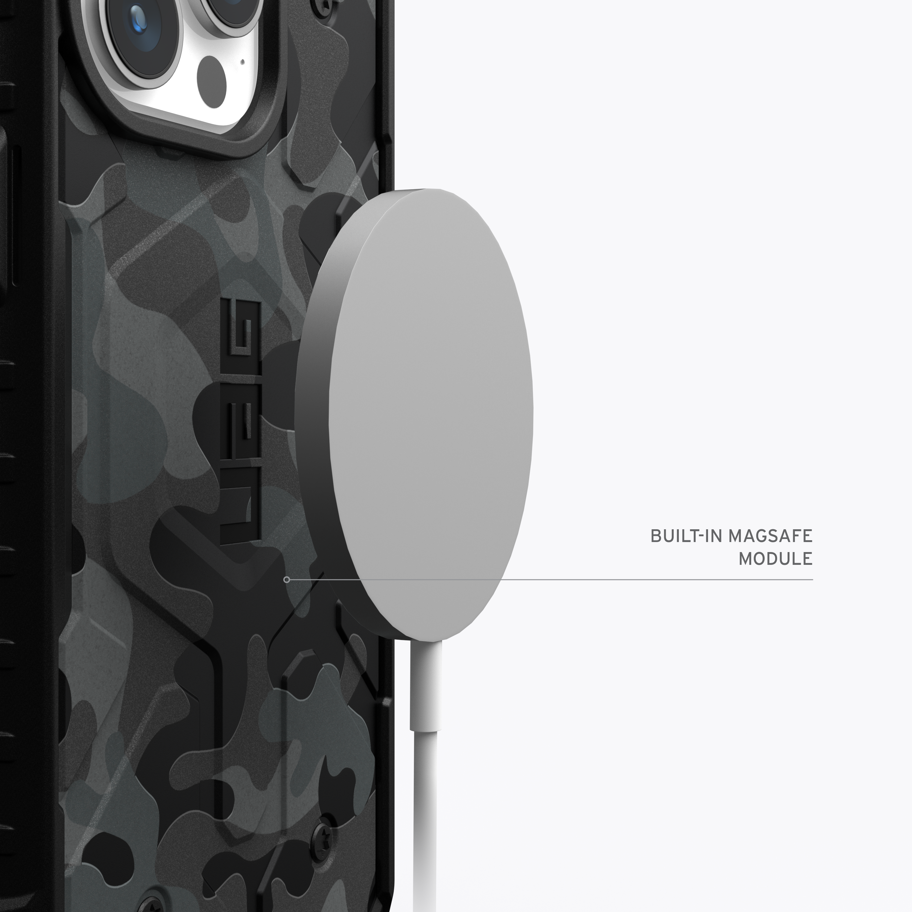 URBAN ARMOR GEAR Pathfinder MagSafe, camo Max, Apple, midnight iPhone Pro 15 Backcover