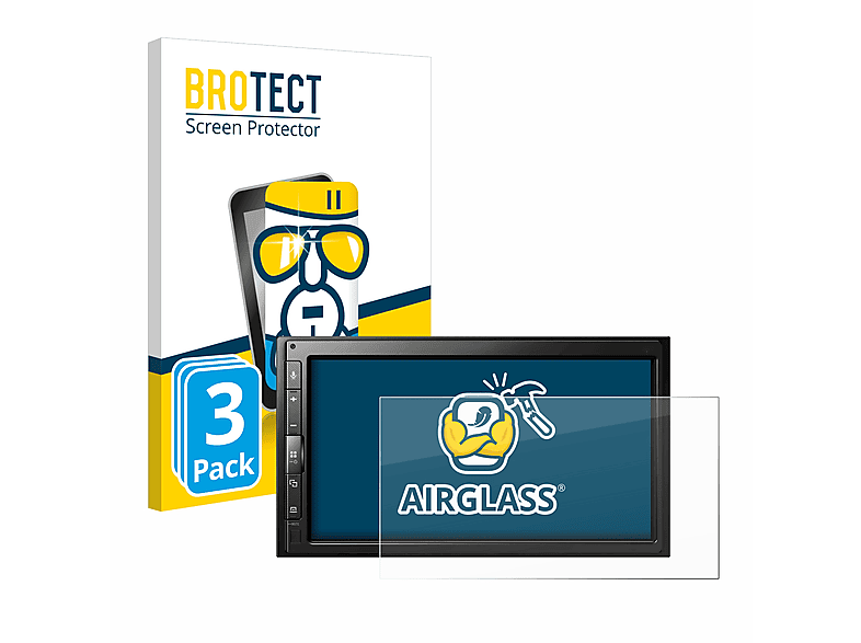 BROTECT 3x Airglass klare Schutzfolie(für Pioneer SPH-EVO62DAB)