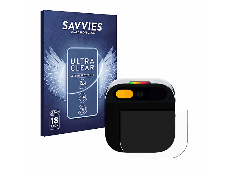 SAVVIES 18x klare Schutzfolie(für Humane Ai Pin (Touch Trackpad))