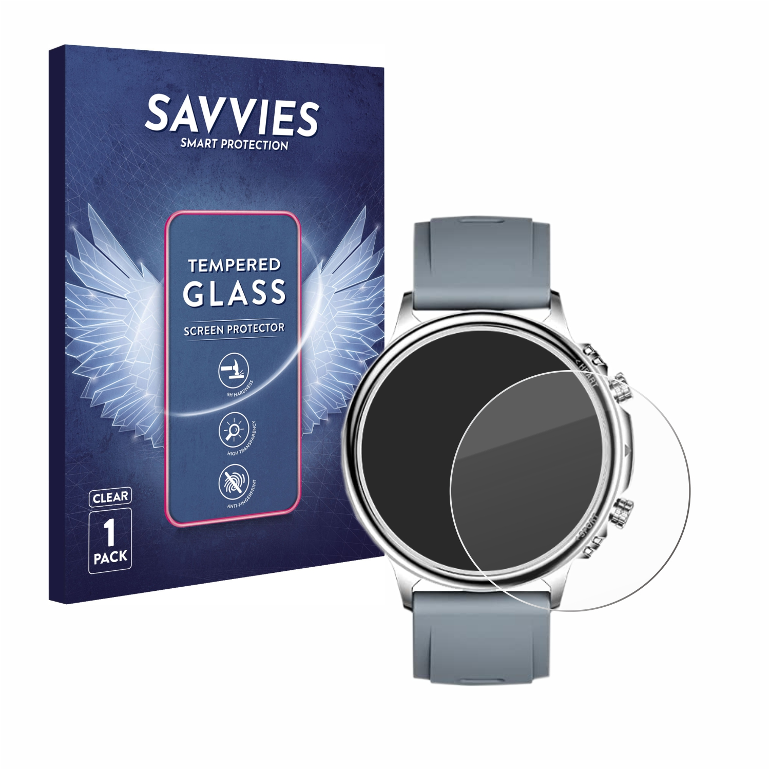 SAVVIES 9H klares Schutzglas(für Fitonme HH85)