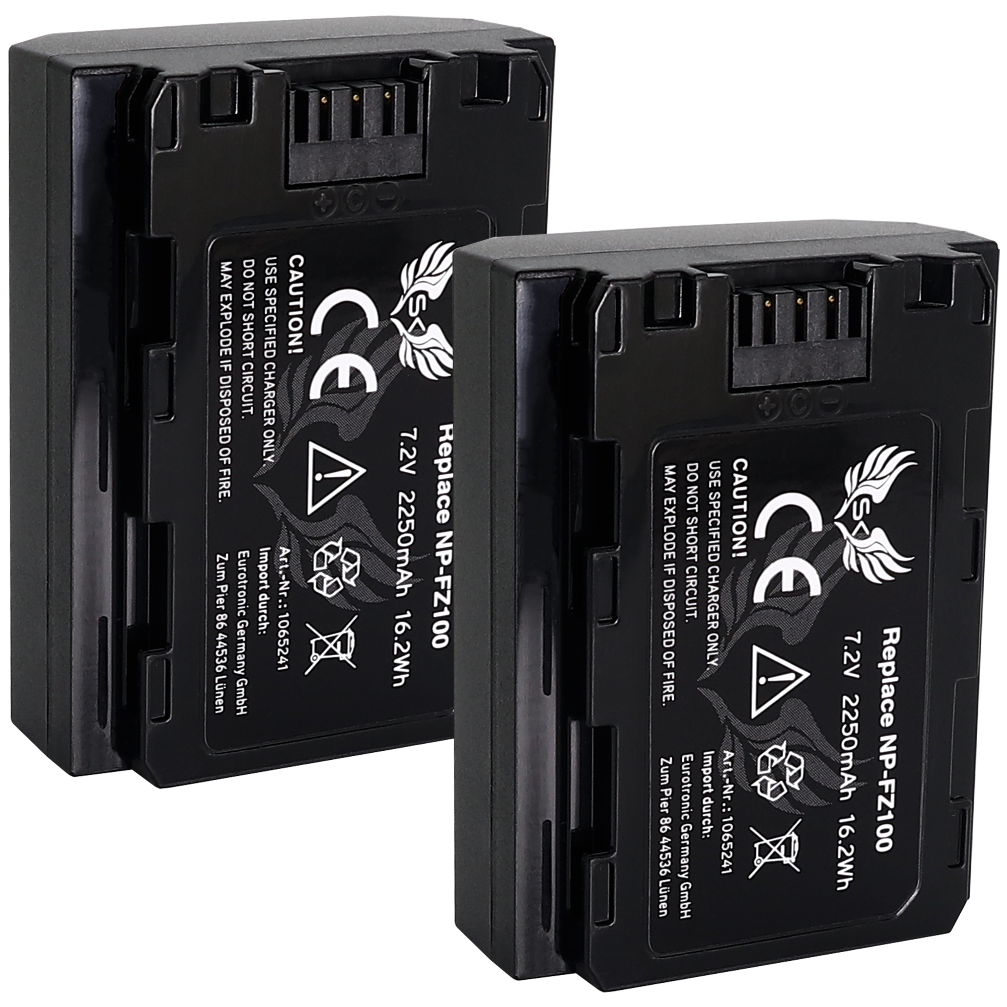 SKGAMES 2x Akku Dual A9 / / 9 A1 FX30 2250mAh 2250mAh Charger, NP-FZ100 für Sony Passend / 7C Charger / / A9S Alpha + Akku + II Li-ion