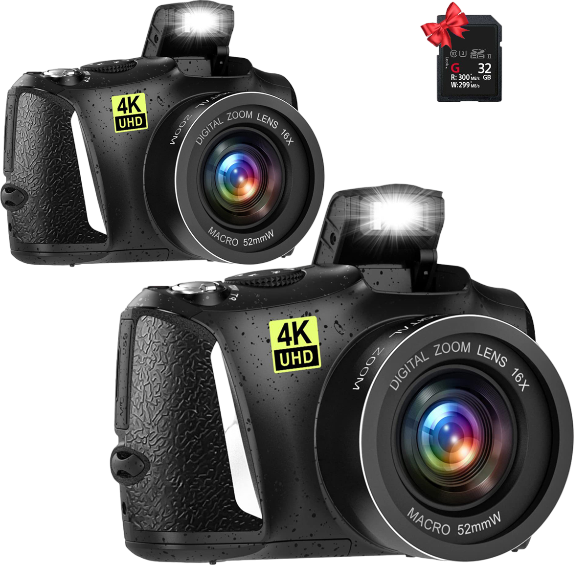 FINE LIFE 60 Foto-/hochauflösende Video-Digitalkamera PRO MP FPS Kompaktkamera 48 Schwarz 2 Einheiten × 4K