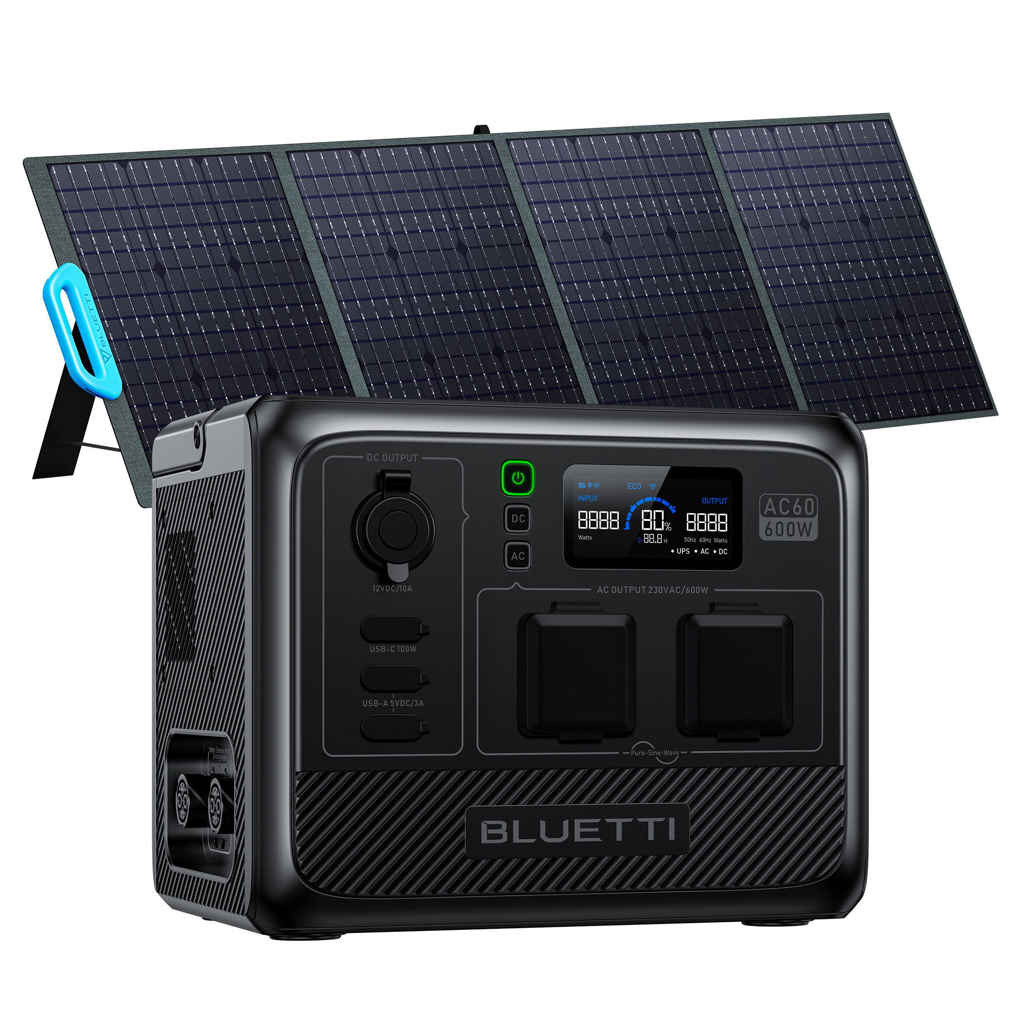 BLUETTI AC60 mit Solarpanel PV200 Powerstation