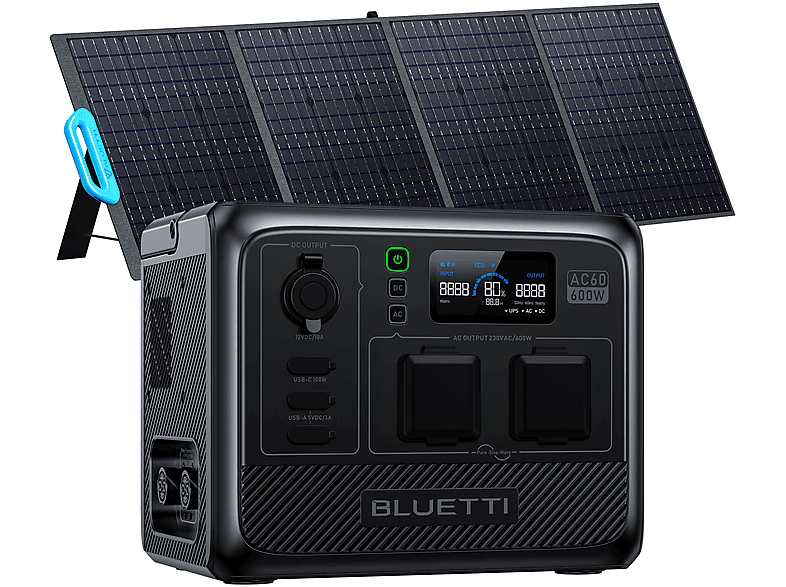 BLUETTI AC60 mit Solarpanel PV200 Powerstation