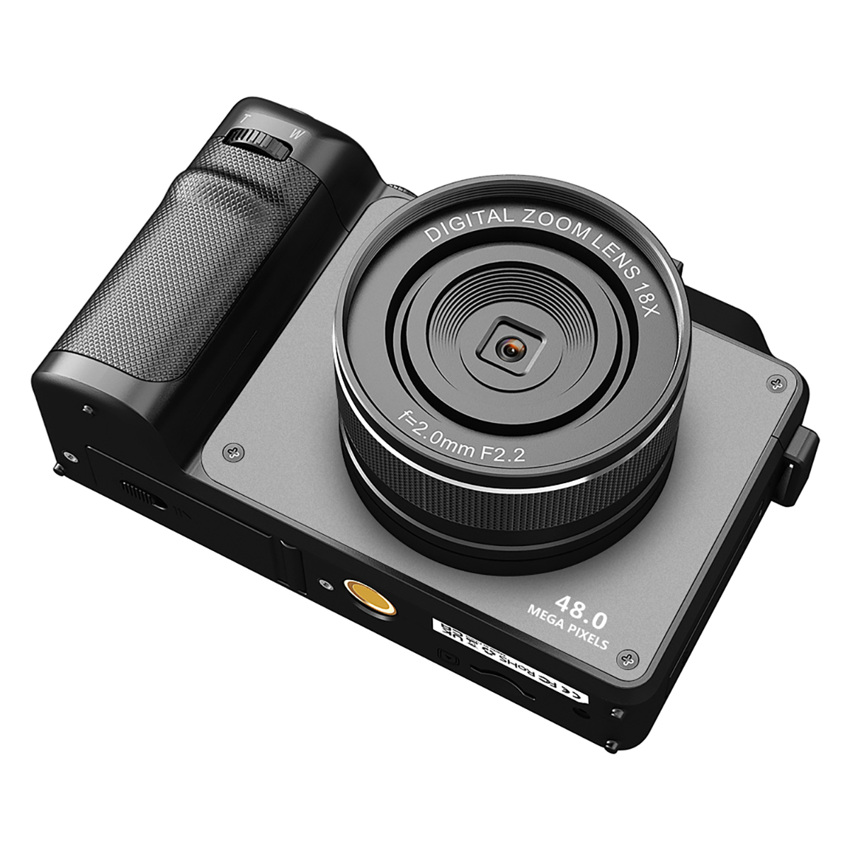 LINGDA 4K Ultra HD Dual-Kamera 48MP 18-facher Schwarz Kamera Anti-Shake Digitalzoom Digital Anfänger